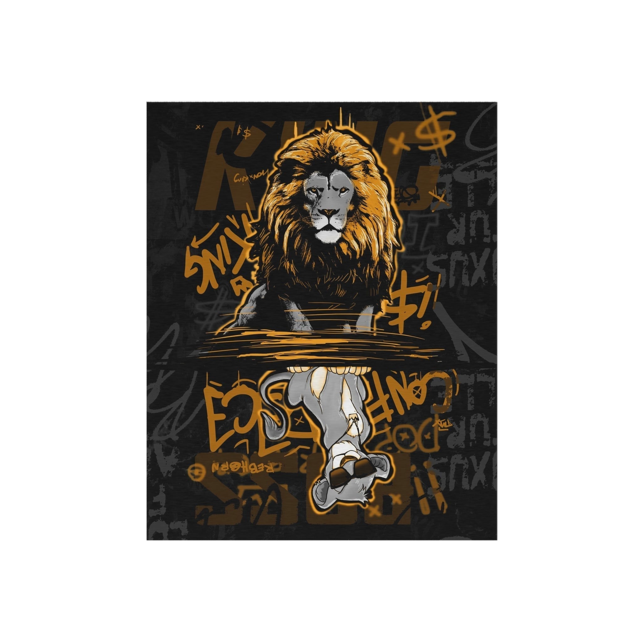 Confidence is King Black & Gold Motivational Rug