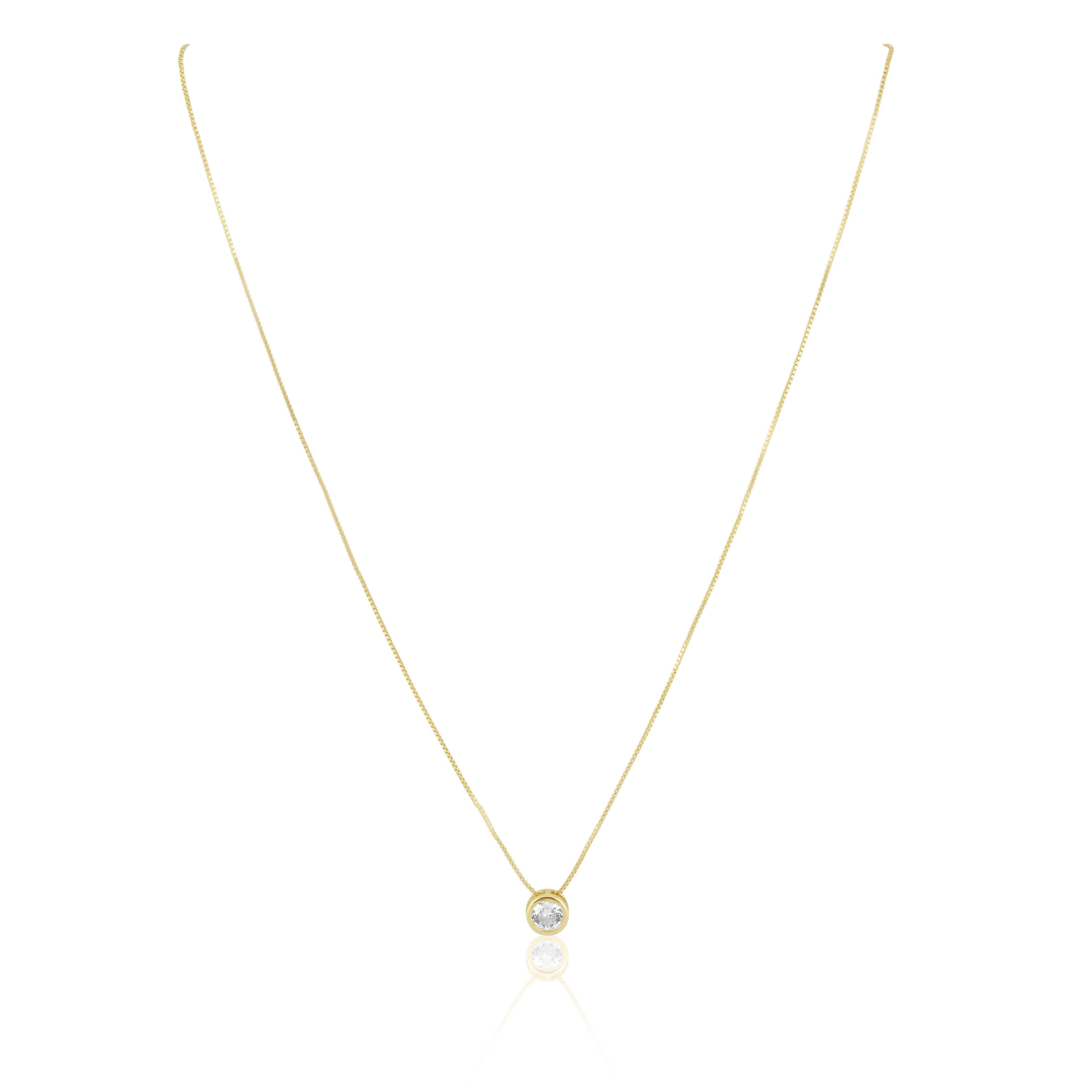 Cz Bezel Necklace