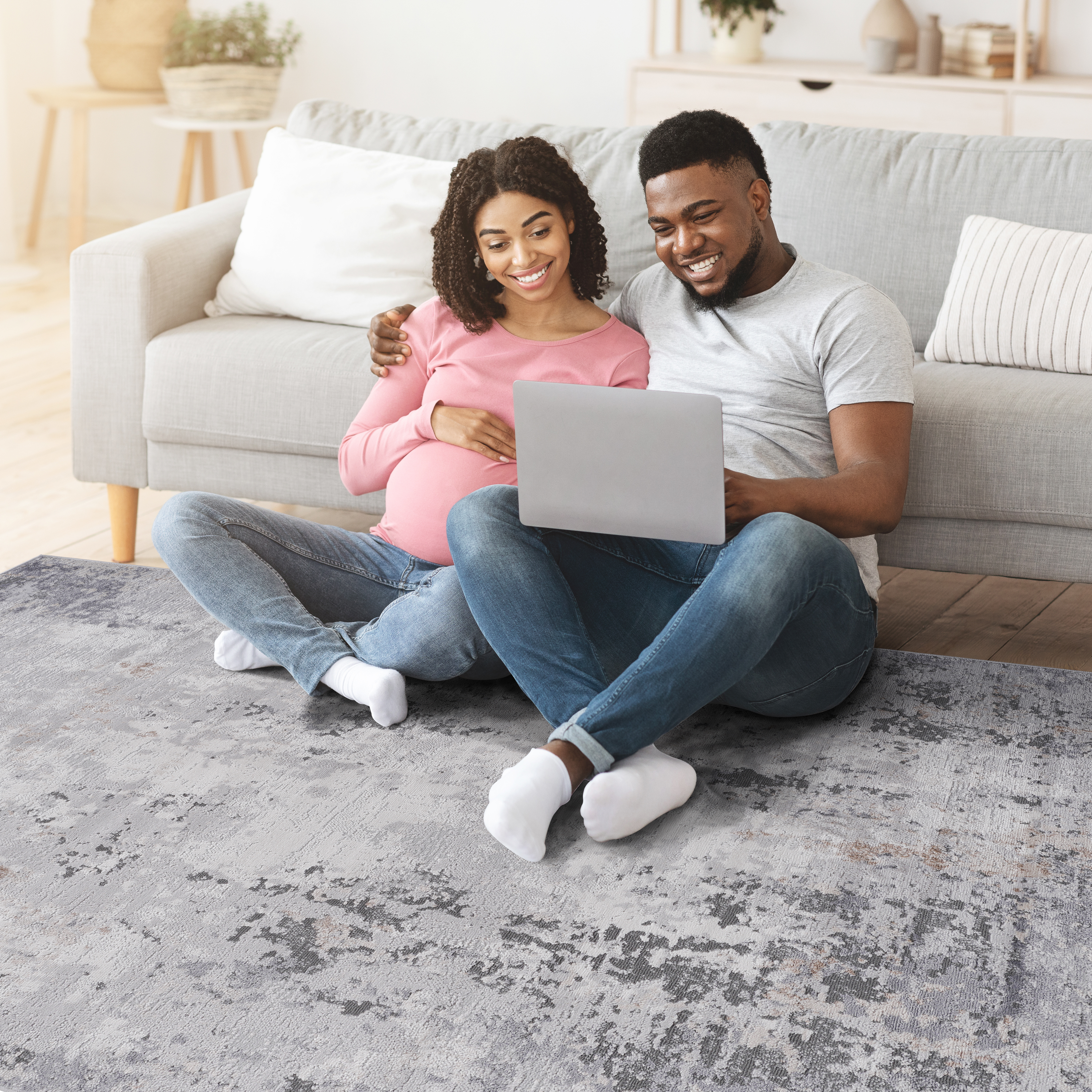 NAAR MARFI Collection 2X8 Ivory / Sand / Abstract Runner Rug