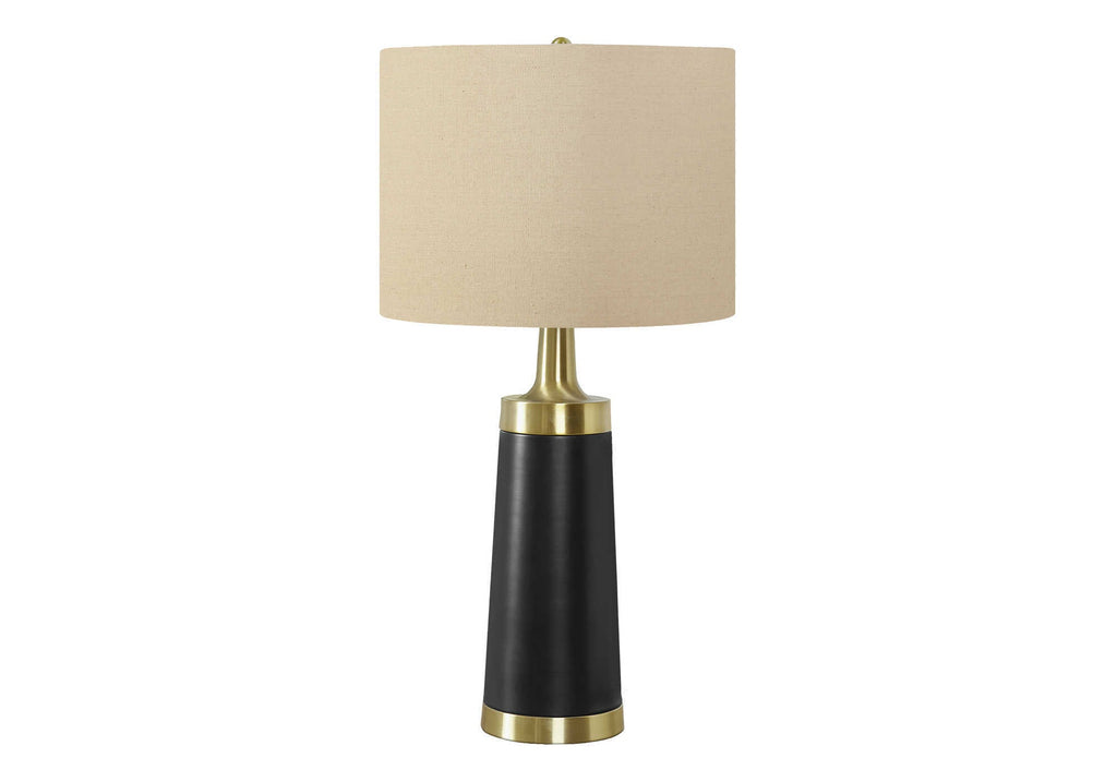 Lighting, 28'h, Table Lamp, Black Metal, Beige Shade, Contemporary