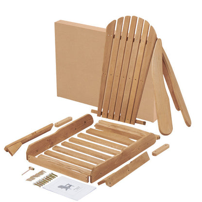 LuneluX_Home – Wooden Folding Adirondack Chair Set (2 pcs, Light
