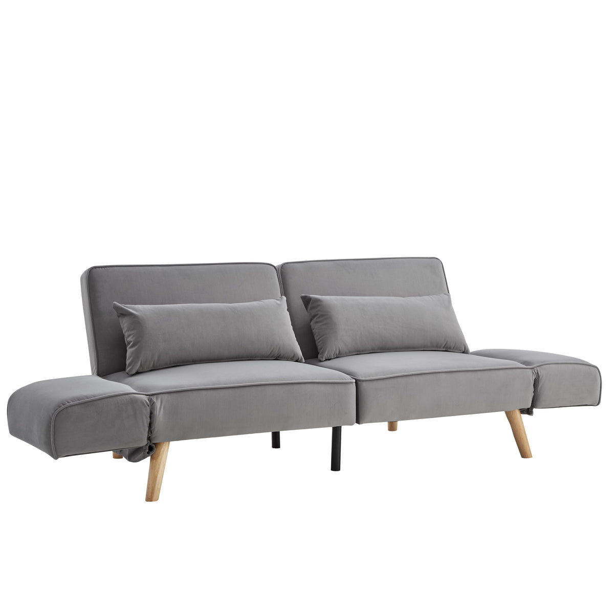 72.8'' Futon Sofa Bed, Sleeper Sofa, Small Couch with Adjustable Armrests, Adjustable Recliner Sleeper Sofa Bed for Living Room, Bedroom, Apartment, Gray