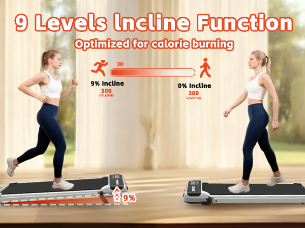 3 in 1 Under Desk Treadmill with Incline,Foldable Treadmills for Home, Walking Pad with Handle Bar for Walking and Jogging, with Remote Control & LED Display