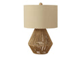 Lighting, 22'h, Table Lamp, Brown Rope, Beige Shade, Transitional