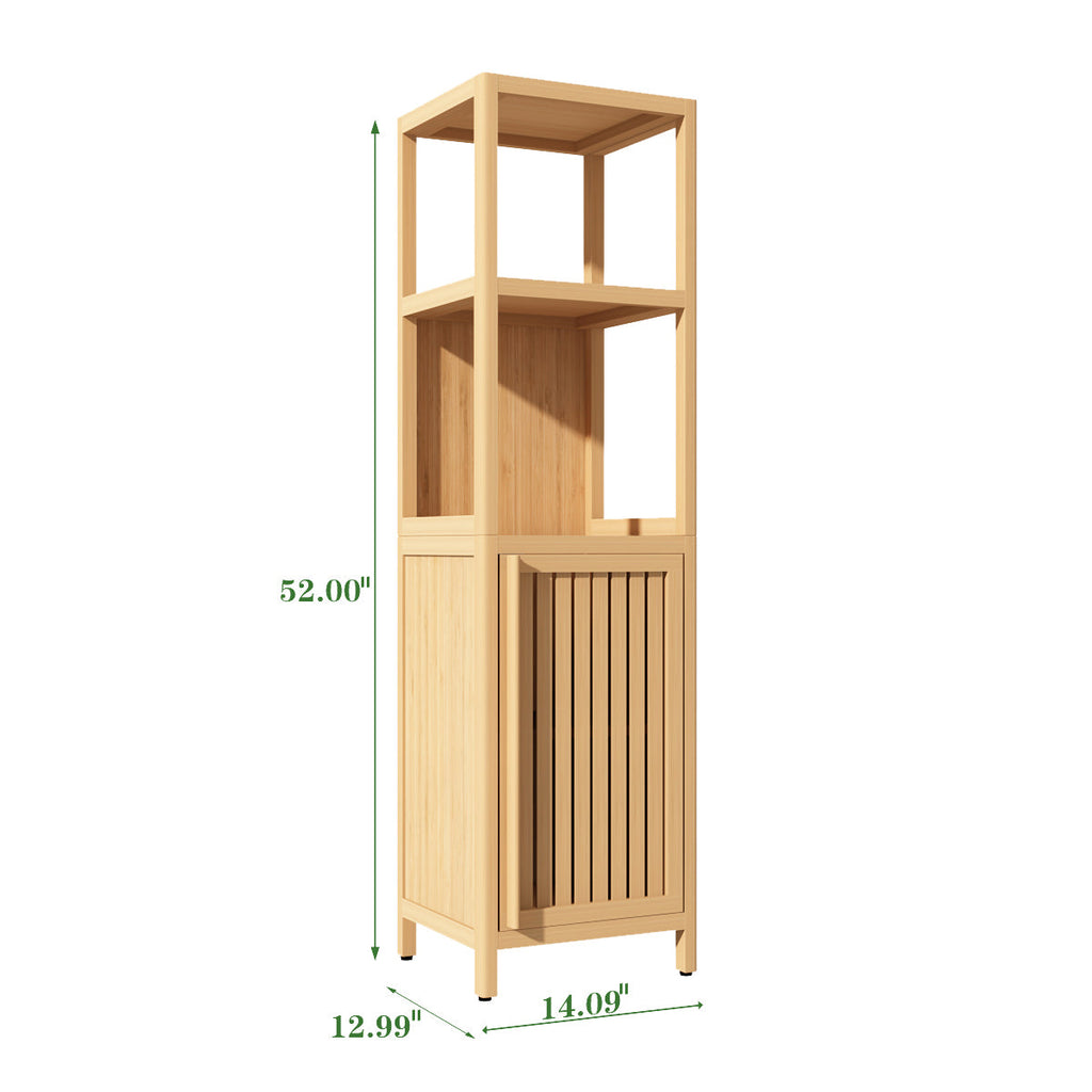Large capacity multifunctional bamboo storage cabinet furniture for bathroom and living room