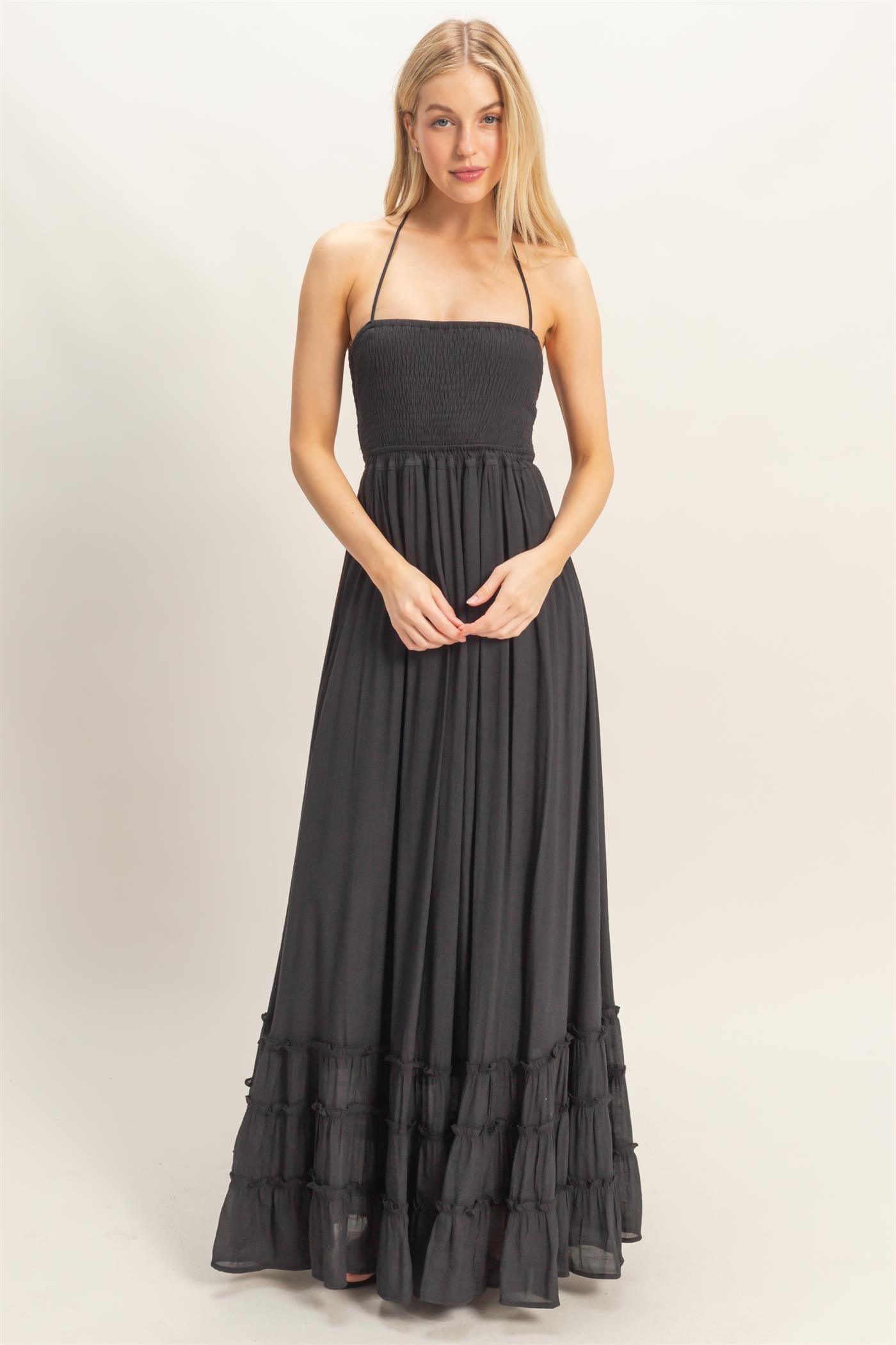 HYFVE Smocked Halter Maxi Dress