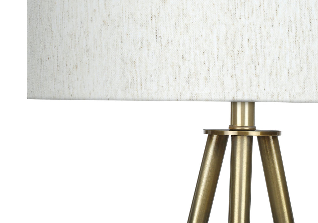 Lighting, 63'h, Floor Lamp, Brass Metal, Ivory / Cream Shade, Contemporary