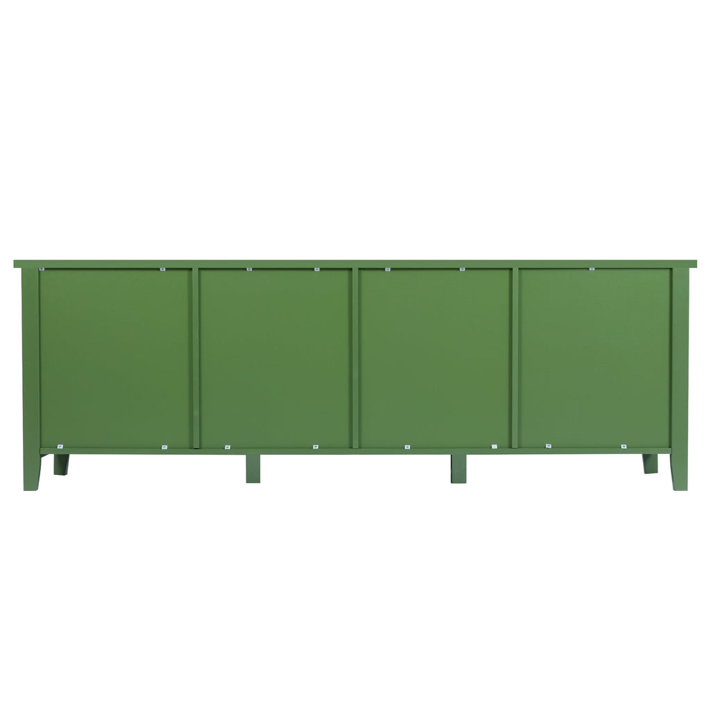 Stylish Antique Green TV Cabinet with Solid Wood Frame and Changhong Glass Door, 71-inch