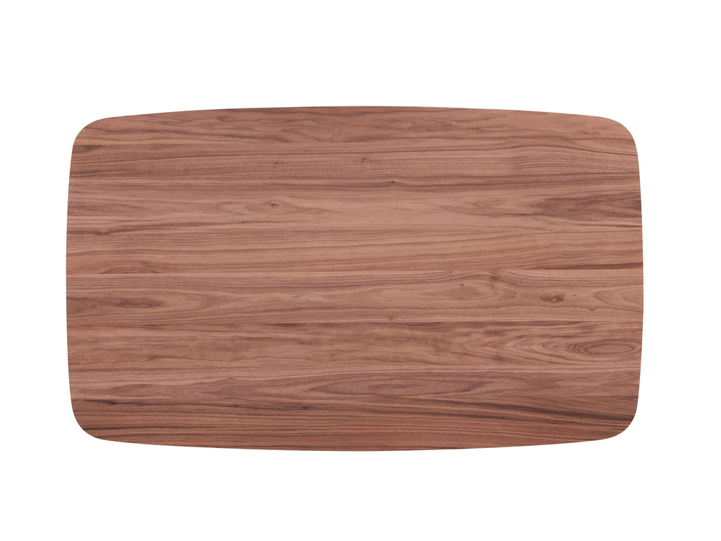 Walnut Finish Modern Contemporary Dining Table 1pc Curved Solid Wood Tapered Legs Wooden Furniture