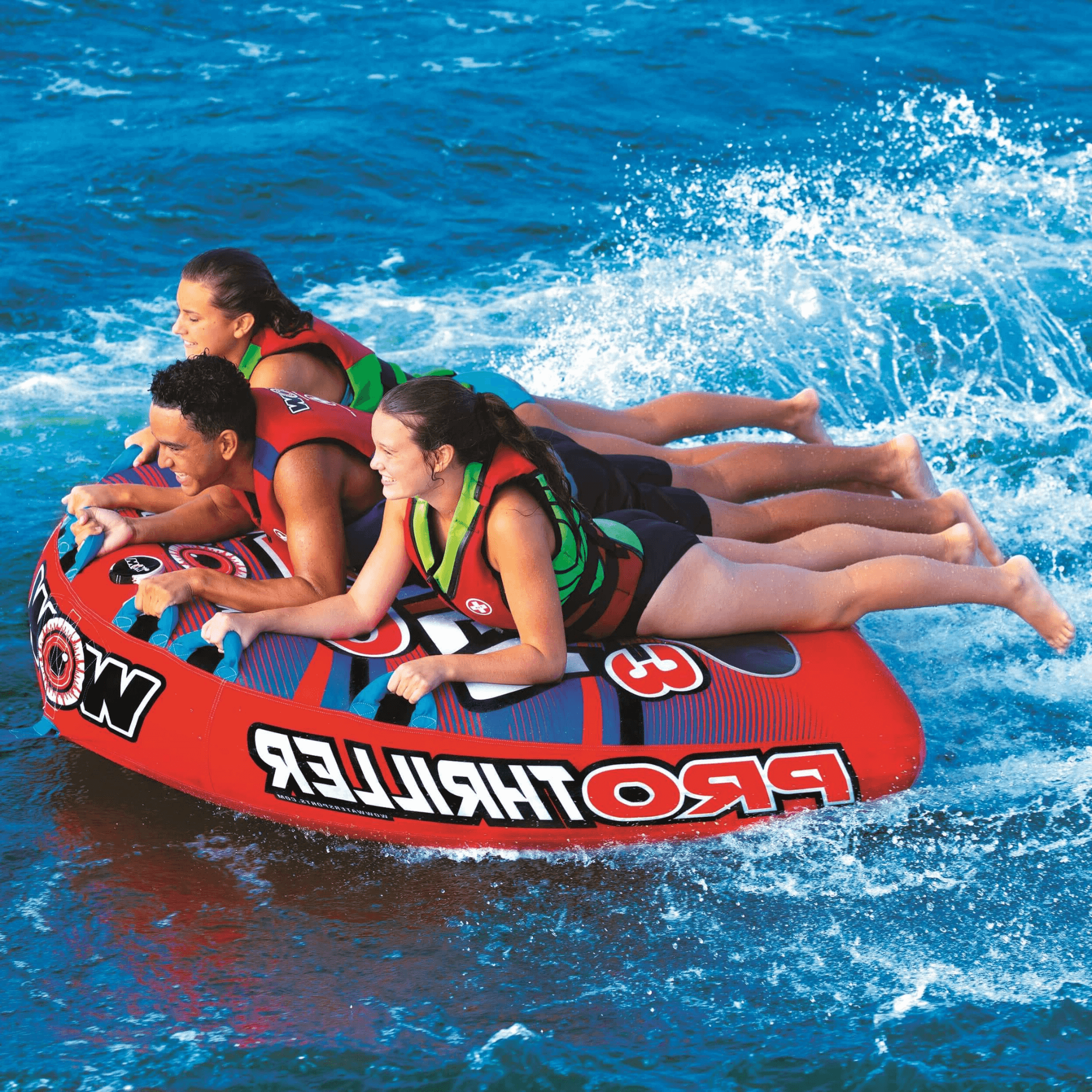 WOW Watersports Super Thriller 1 2 or 3 Person Inflatable Towable Deck Tube