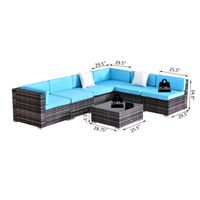 Out Sunny 7 Piece Rattan Sofa Set Outdoor Furniture Patio Set