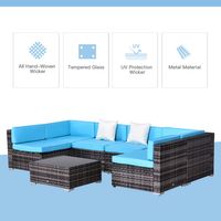 Out Sunny 7 Piece Rattan Sofa Set Outdoor Furniture Patio Set