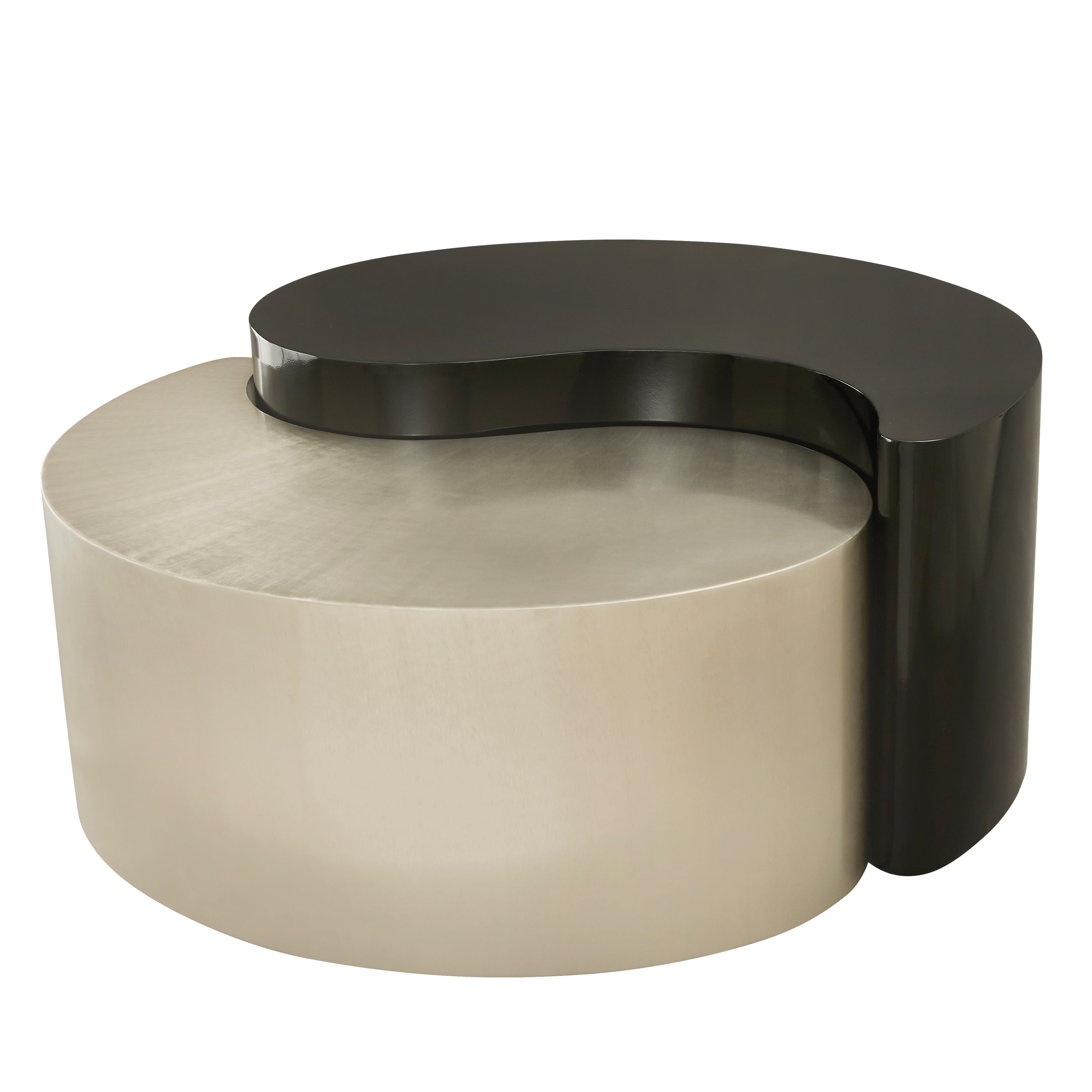 Modern & Contemporary Style Coffee Table Made with Iron Sheet Frame in Black & Silver