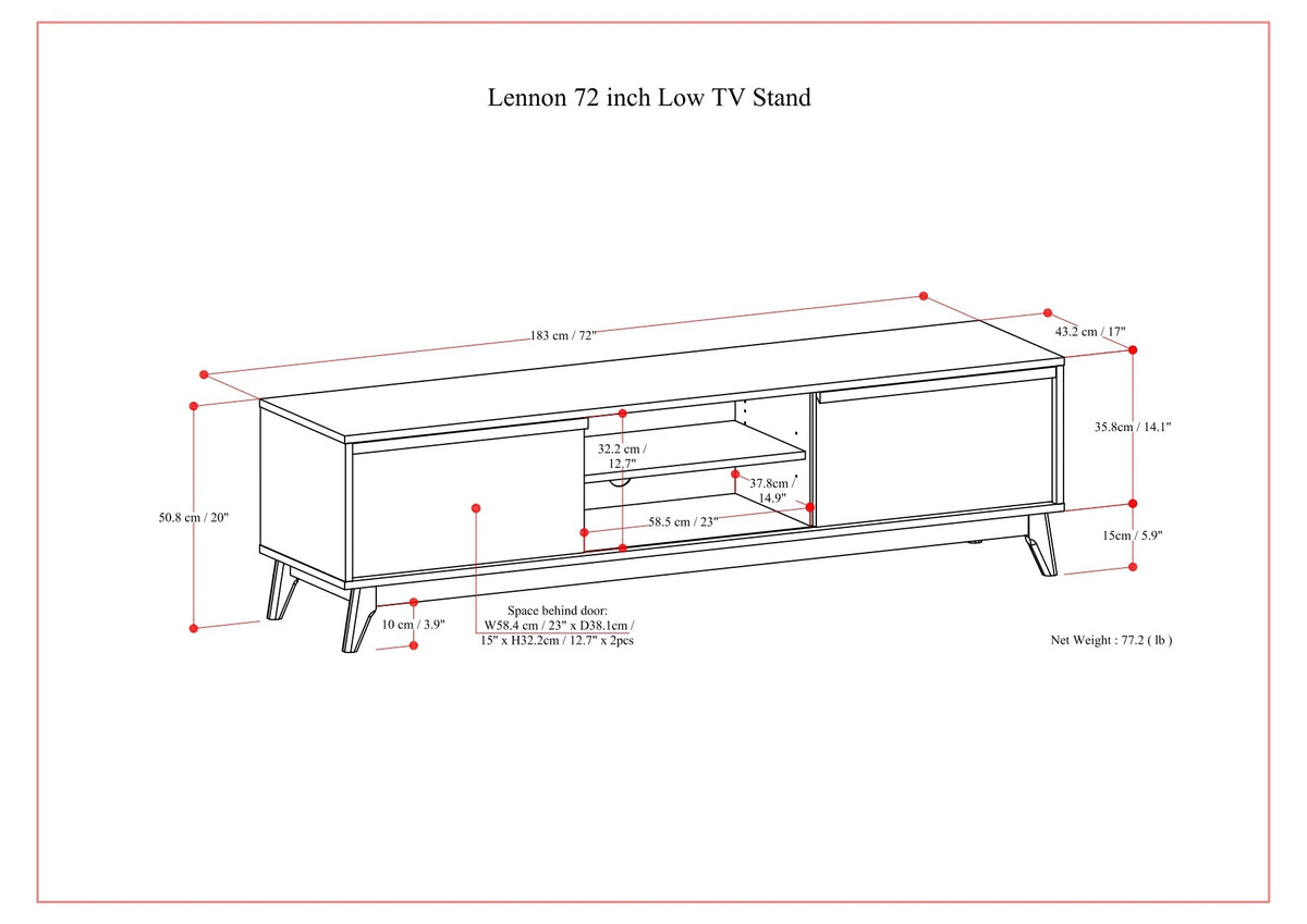Lennon 72 inch Low TV Stand