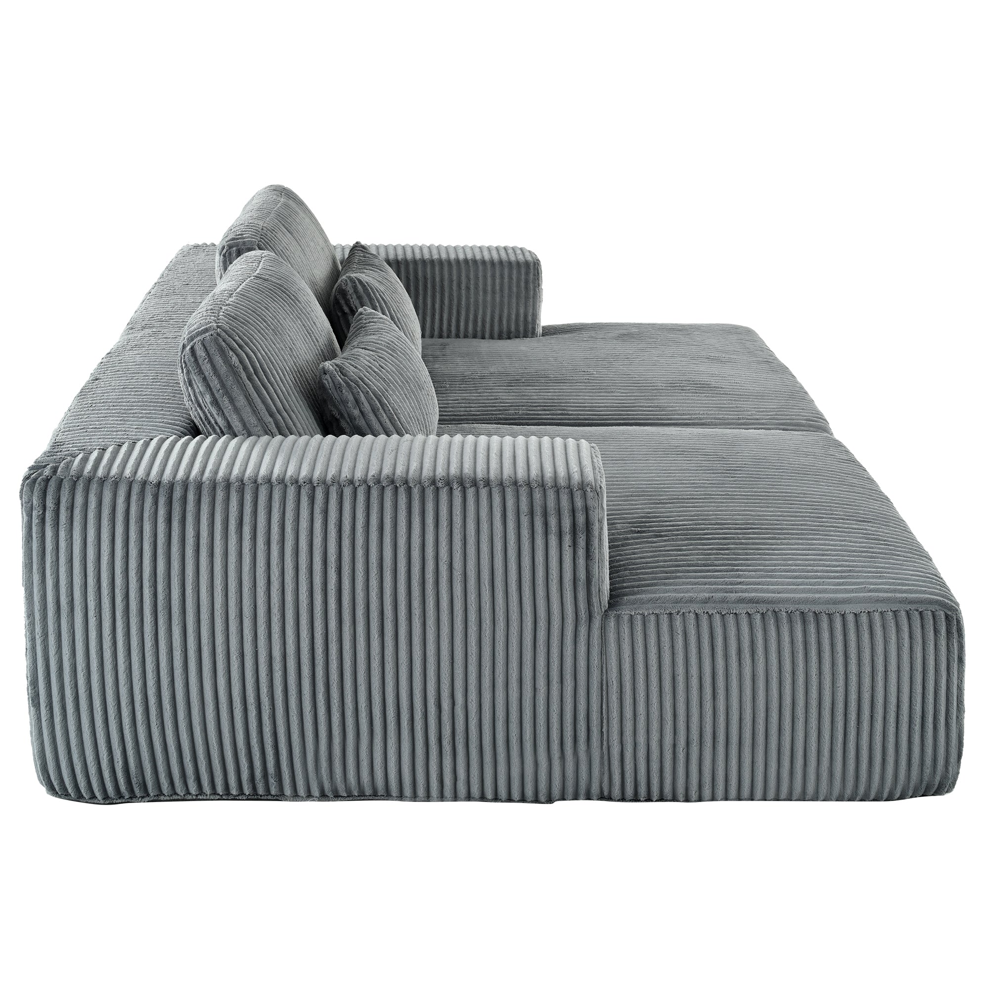 U_Style Corduroy Double Sofa Bed with 2 Pillows, Perfect for Living Rooms, Apartments, Offices
