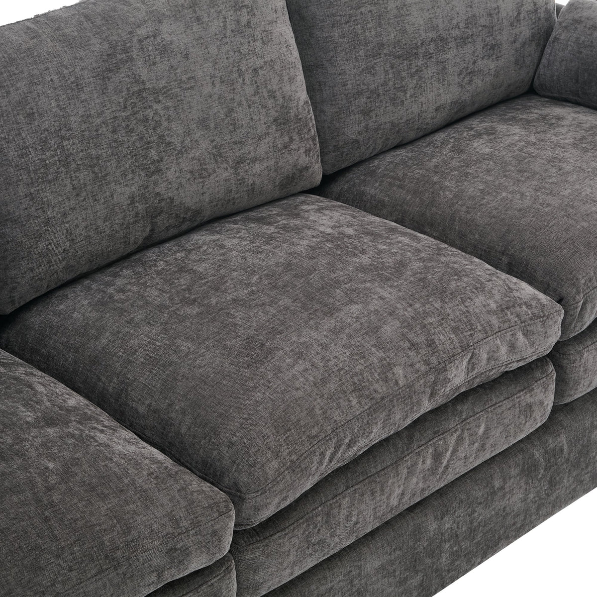 68.1' Cozy Upholstered Loveseat Sofa Oversized Comfy Comfy Cloud Sofa Double Cushion Loveseat Sofa Plush Cushion Sofa Couch for Living Room, Grey
