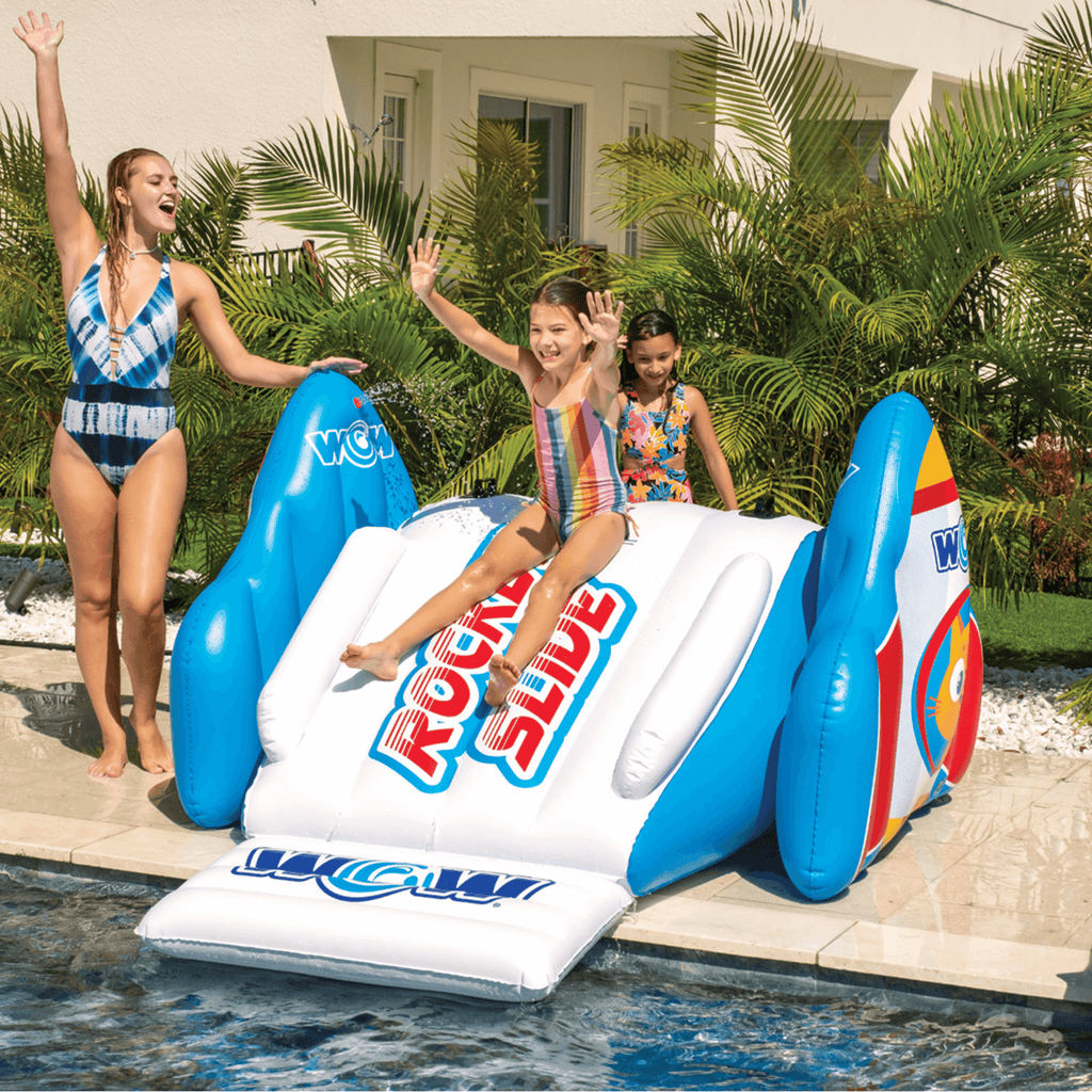 WOW Watersports Rocket Pool Slide with Built-In Sprinklers and Fast Set-Up
