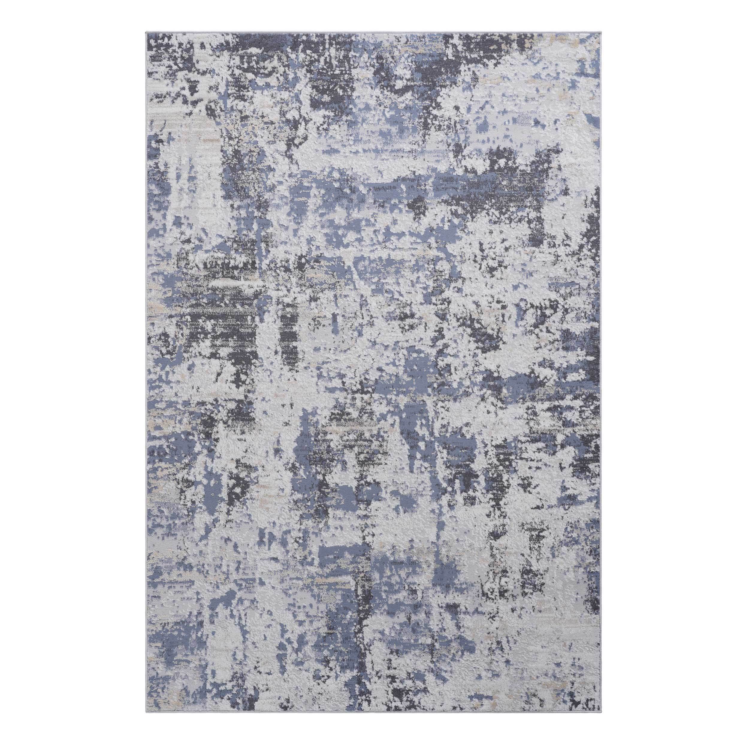 NAAR PAYAS Collection 2X3 Grey / Denim / Abstract Doormat Rug