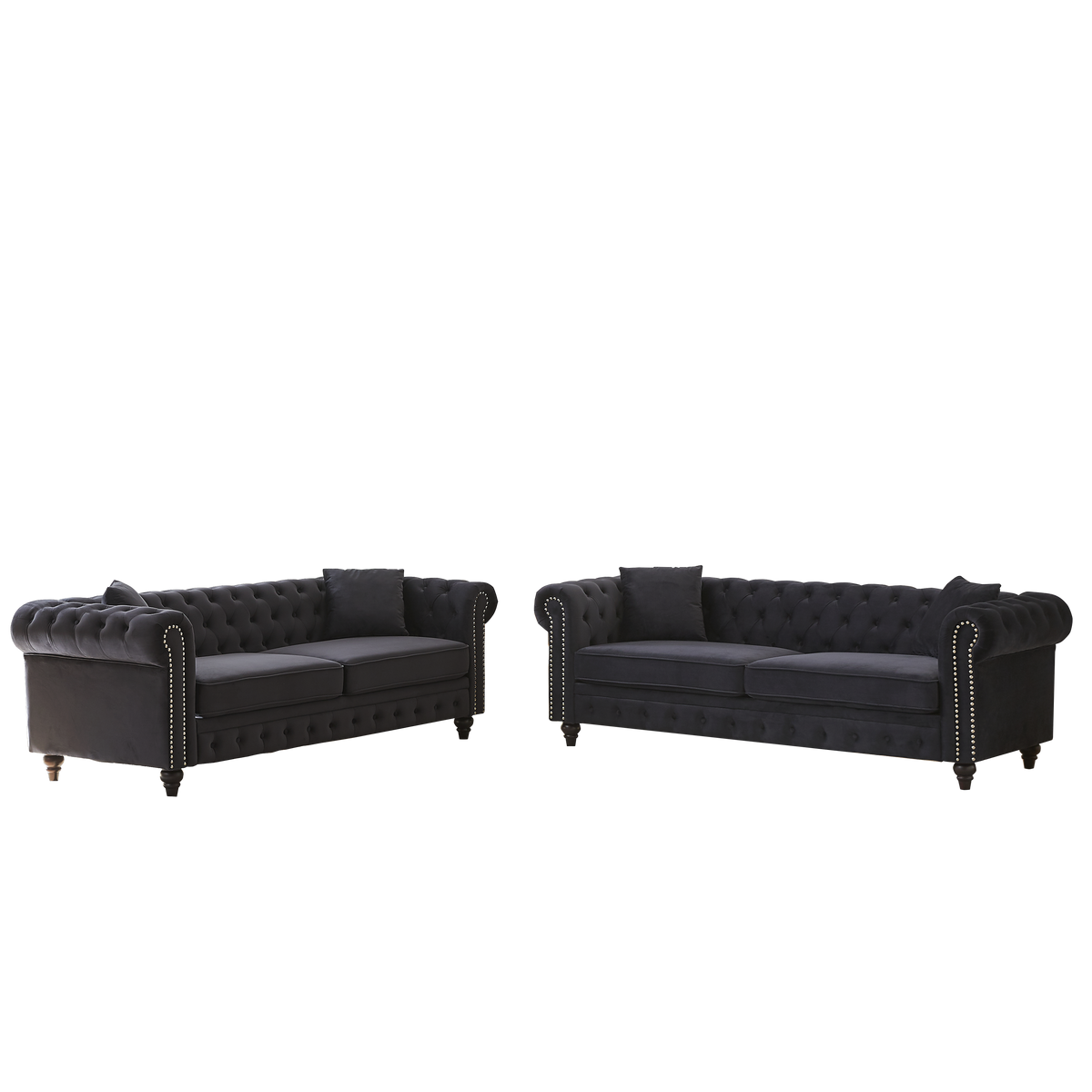 FX 3 Seats + 3 Seats Combo Sofa Modern living room sofa with solid wood frame and wooden feet, 4 cushions, apartment sofa furniture for living room, living room, office