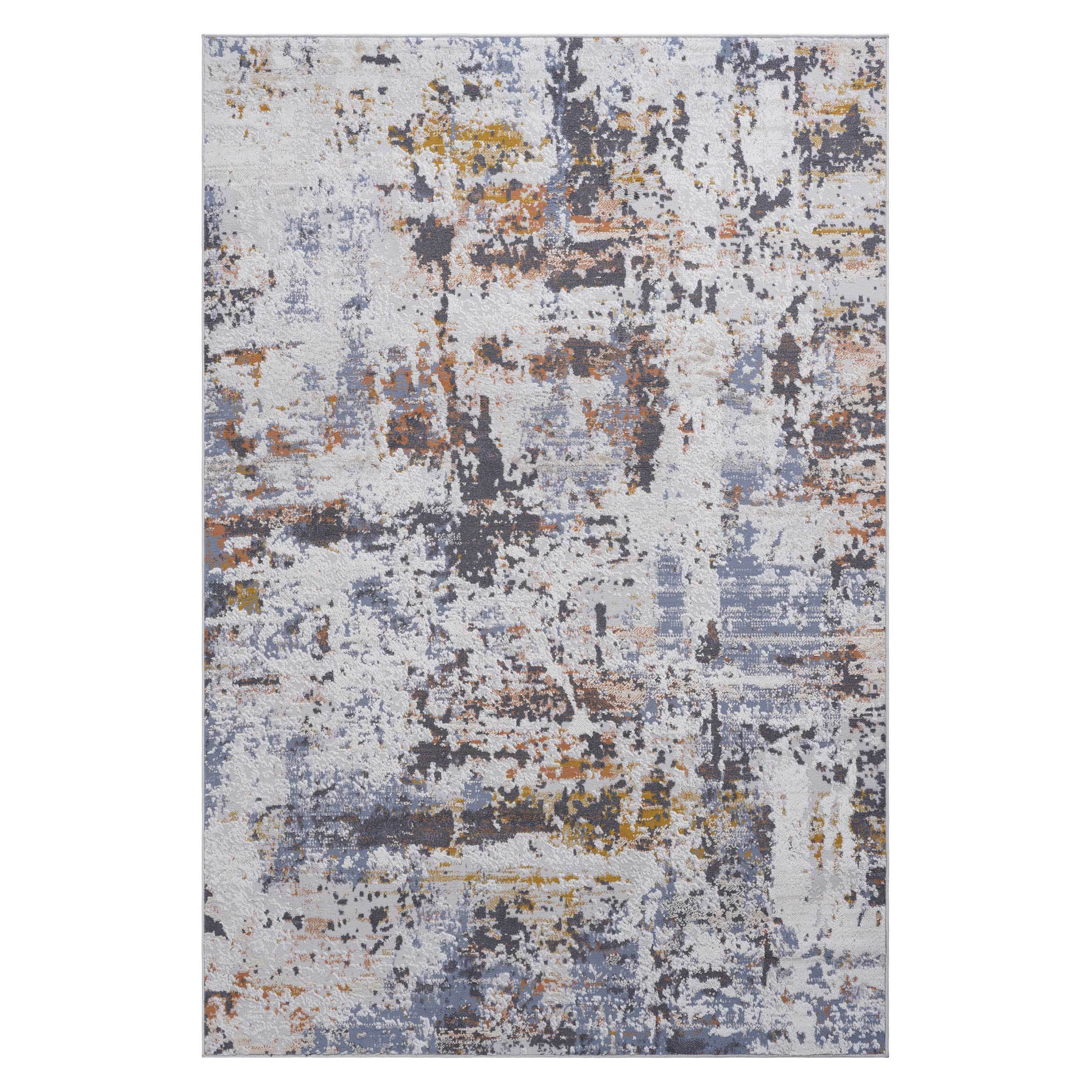 NAAR PAYAS Collection 5X7 Ivory / Blue / Abstract Area Rug
