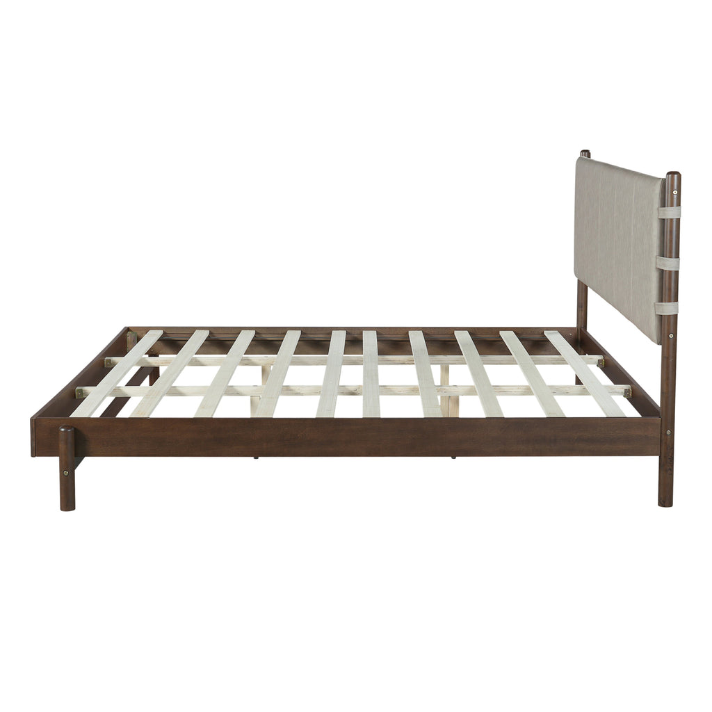 Modern King Bed Frame Set with 2 Nightstands, Light Gray Wood Platform Bed with Headboard and Matching Bedside Tables for Bedroom