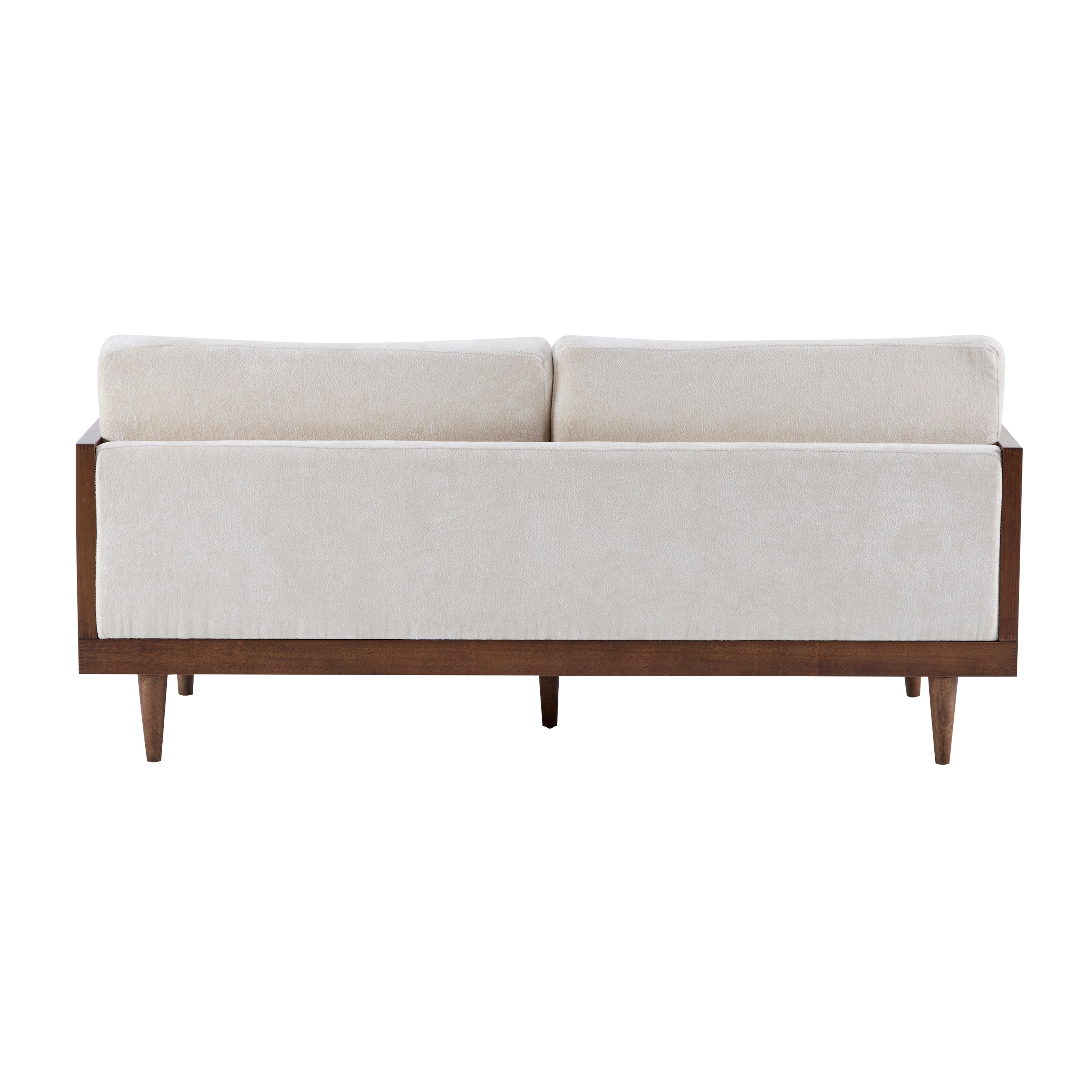 EMIR 72' Square Arm 3-Seater Sofa with Cane Rattan and Wooden Frame,Walnut,,Living Rooms,Bedrooms,Apartment Office