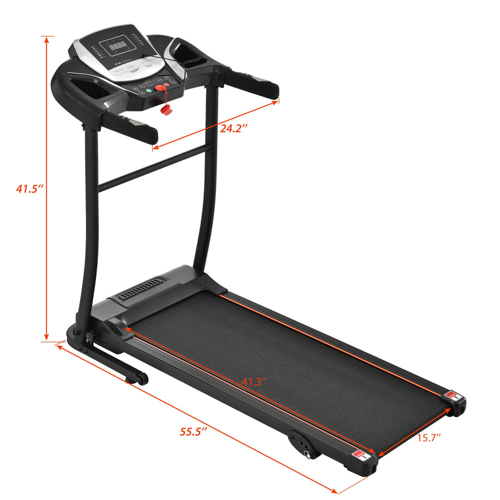 Treadmills for Home, Folding Treadmill with Incline and Heart Rate Sensor, 2.5HP Quiet Brushless with USB Charge Station, Small Space Portable Running Walking Machine, 300lbs Weight Capacity
