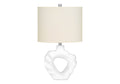 Lighting, 25'h, Table Lamp, Cream Resin, Ivory / Cream Shade, Modern