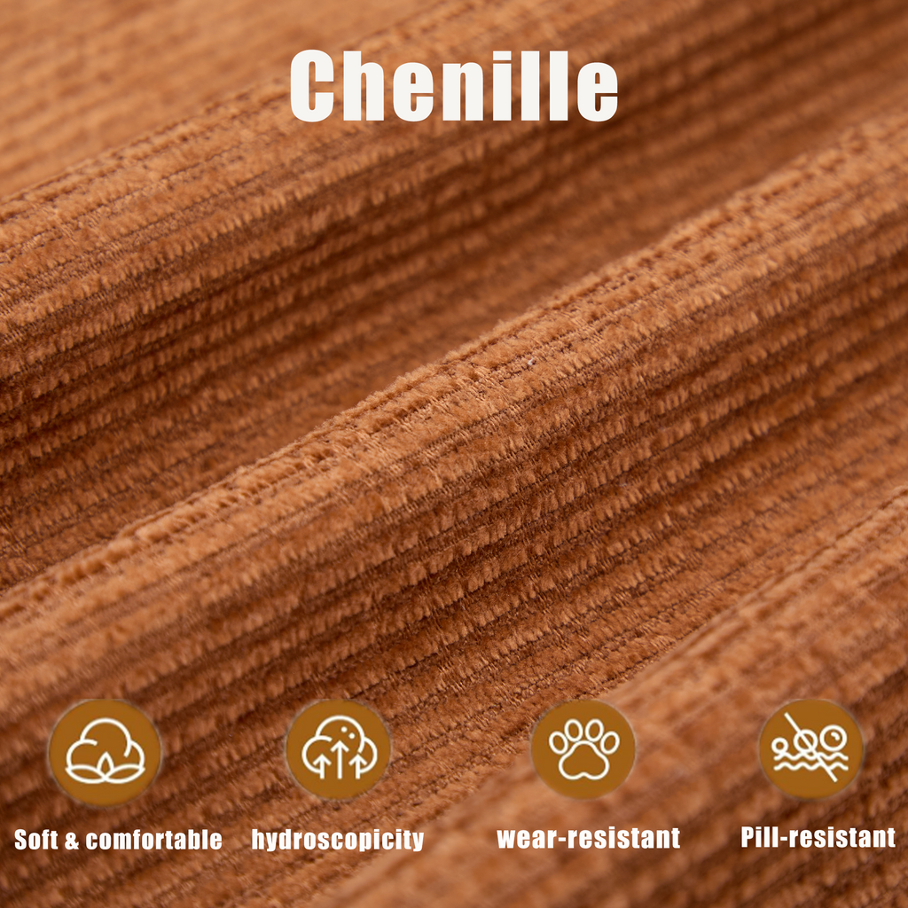 142' L Shaped Modular Sectional Sofa,No Assembly,5 Piece Couch, Convertible Sleeper Couch,Full-Compressed Couch,Free-Combined Couches,5 Seat & Ottoman,Chenille,Orange