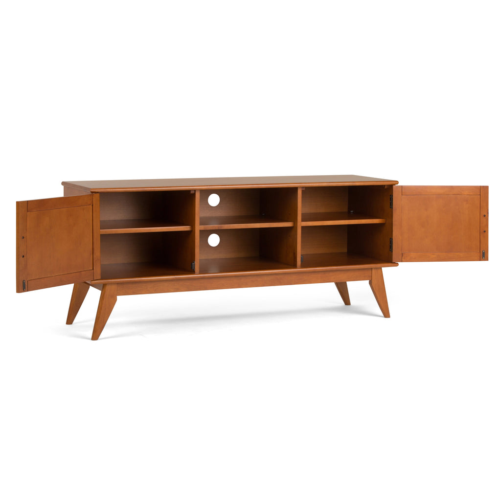 Draper - Mid Century Low TV Media Stand - Teak Brown