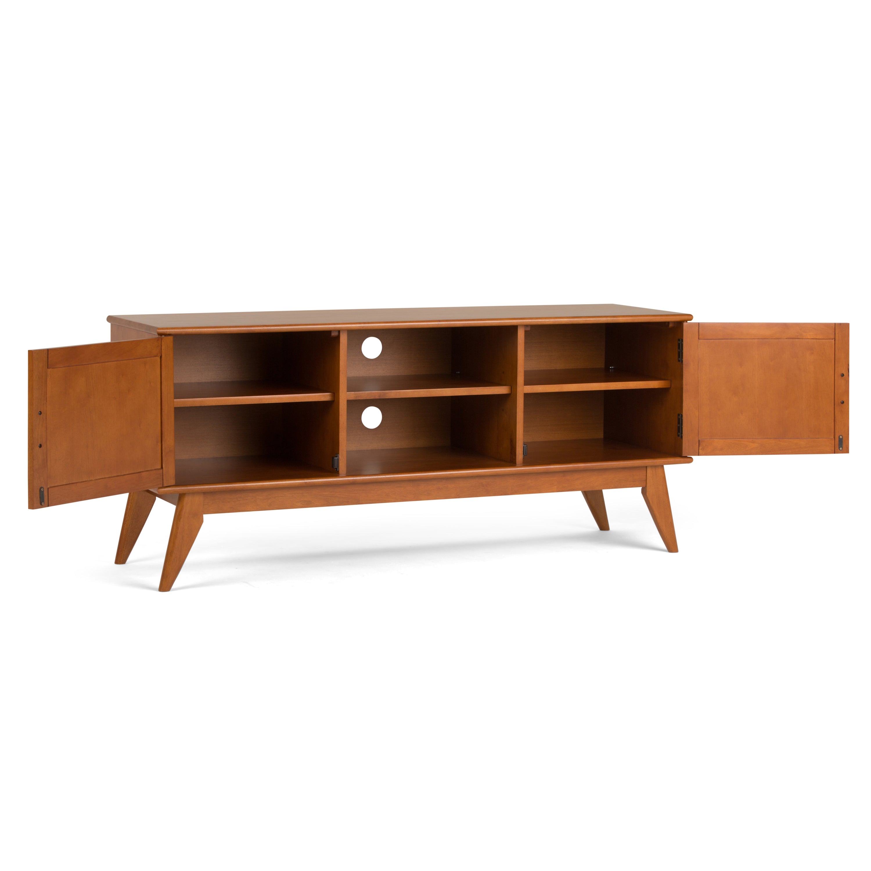 Draper - Mid Century Low TV Media Stand - Teak Brown