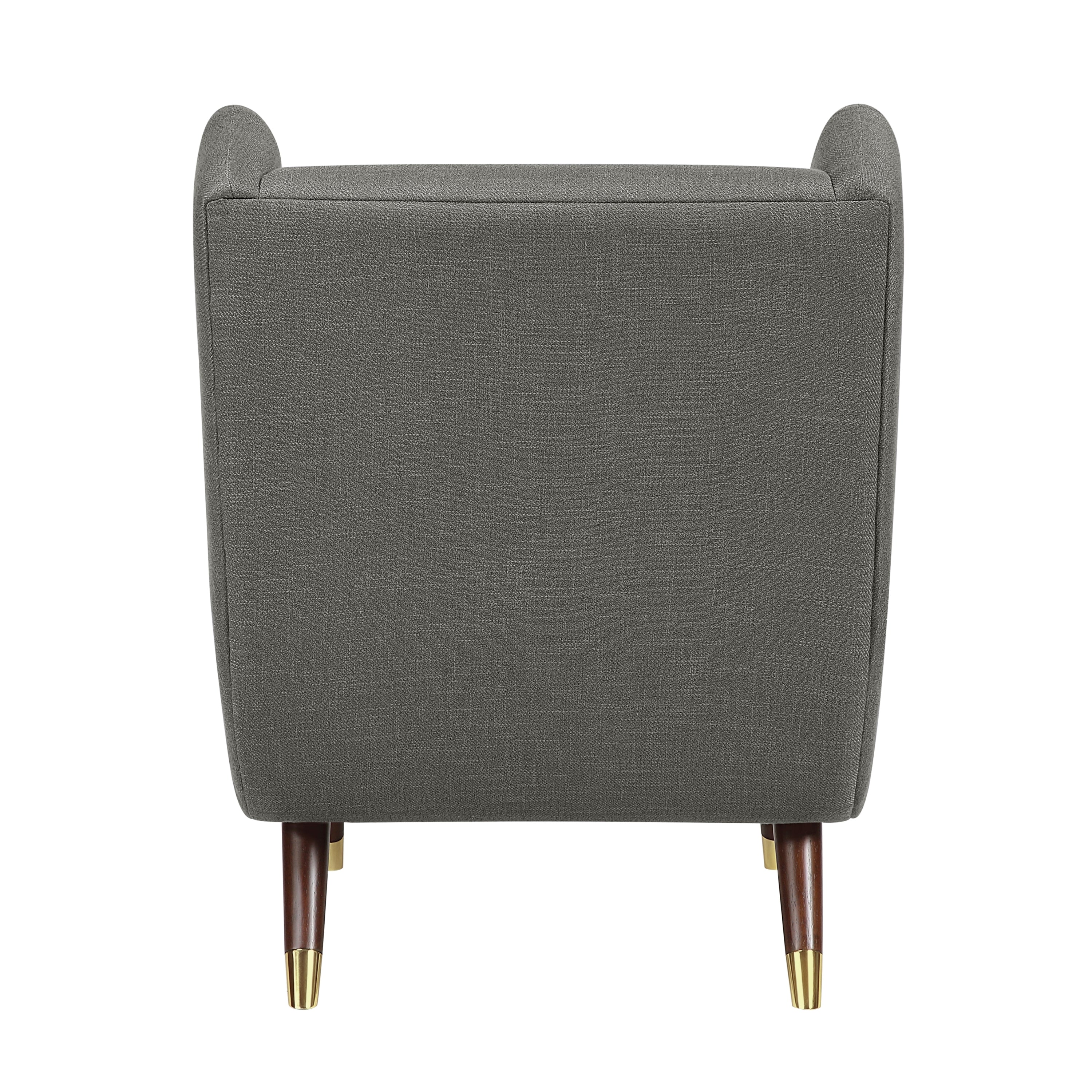 Modern Wingback Upholstered Dark Gray Accent Chair 1pc Solid Wood Sleek Design Luxury Furniture