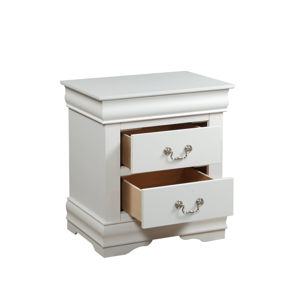 Louis Philippe White Finish 2PCS Bedroom Set (E. King)