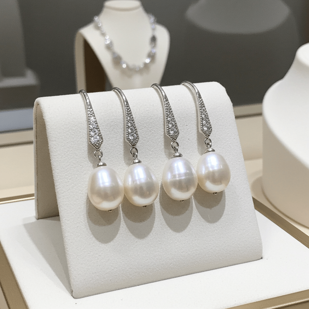 Elegant 925 Sterling Silver Pearl Drop Earrings – Hypoallergenic & Rhodium-Plated for Sensitive Skin | Amtikiss Casuals