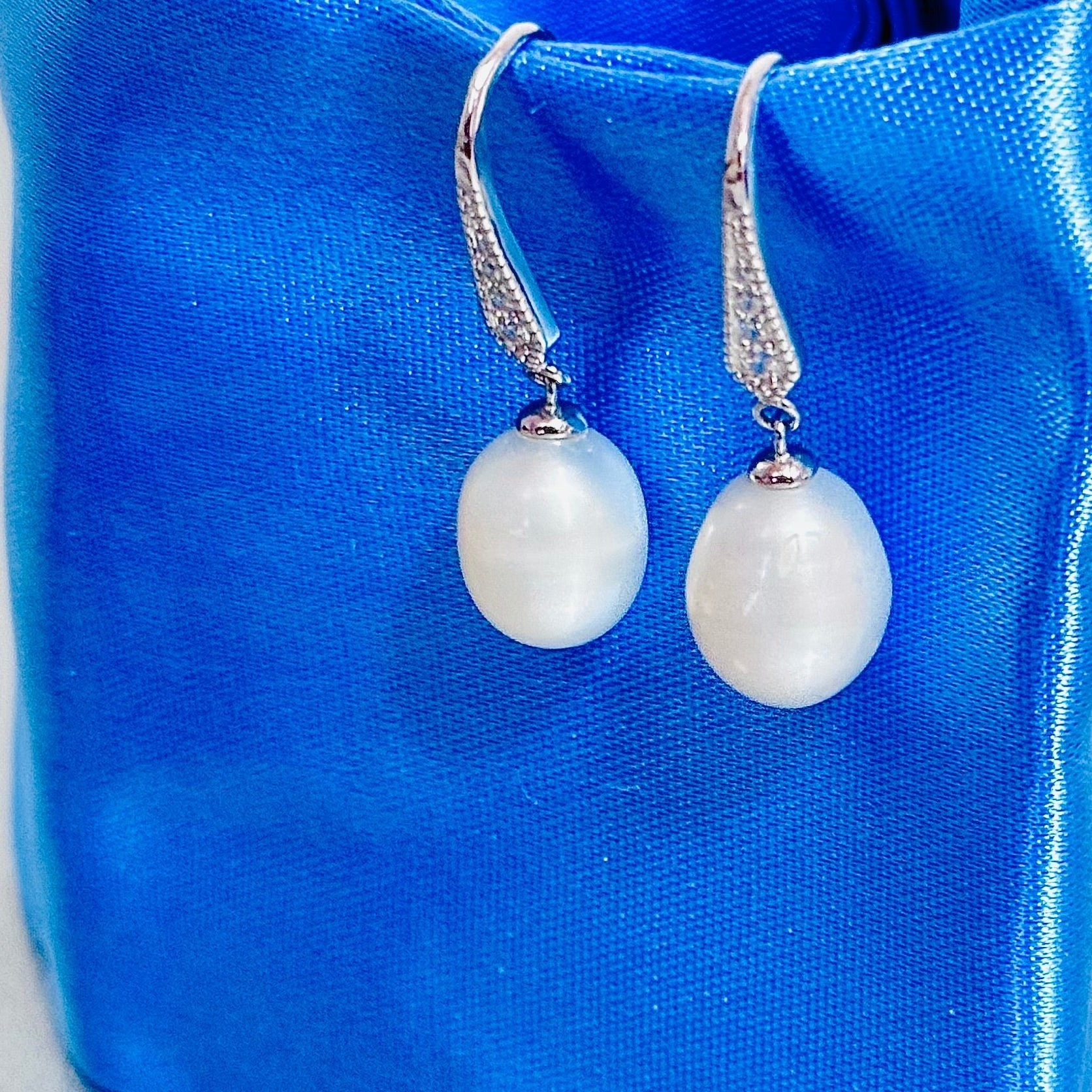 Elegant 925 Sterling Silver Pearl Drop Earrings – Hypoallergenic & Rhodium-Plated for Sensitive Skin | Amtikiss Casuals
