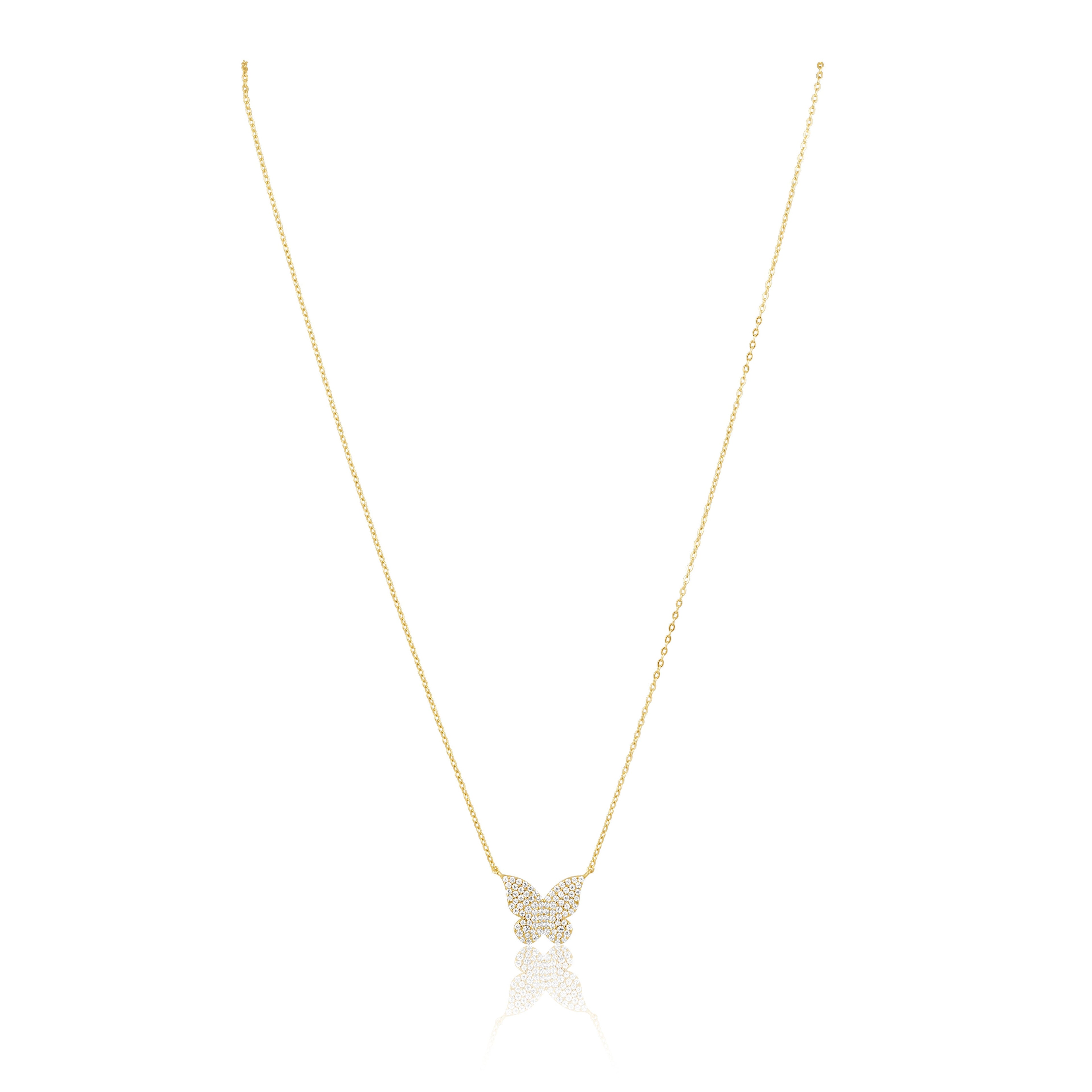 Elsie Pave Butterfly Necklace