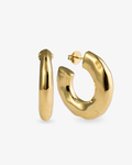 Emma Chunky Hammered Gold Hoop Earrings