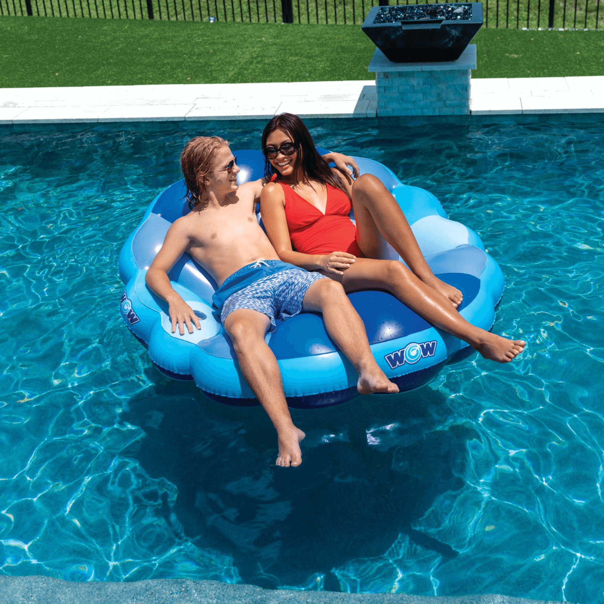WOW Watersports Indigo Mermaid Shell Lounger Float Curved Shaped Back for Comfort