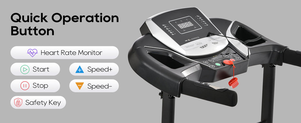 Treadmills for Home, Folding Treadmill with Incline and Heart Rate Sensor, 2.5HP Quiet Brushless with USB Charge Station, Small Space Portable Running Walking Machine, 300lbs Weight Capacity