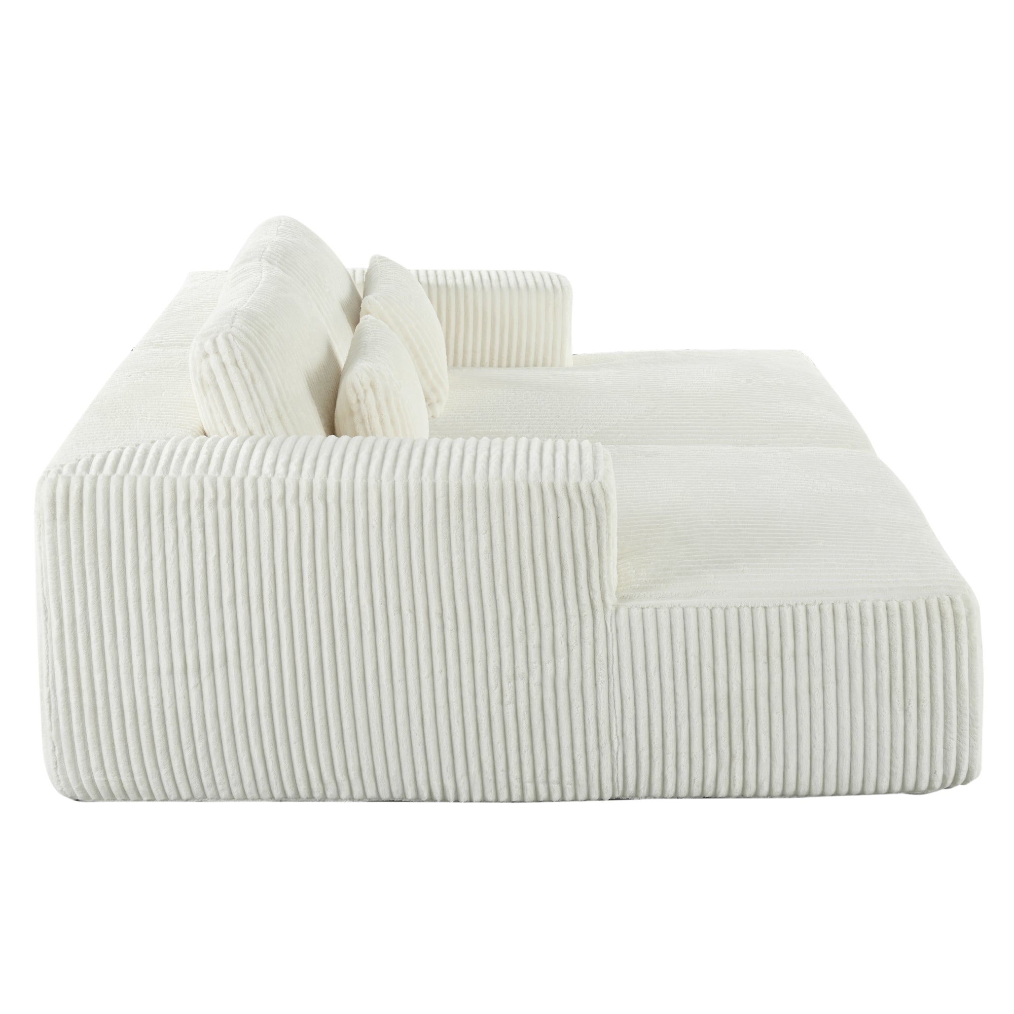 U_Style Corduroy Double Sofa Bed with 2 Pillows, Perfect for Living Rooms, Apartments, Offices