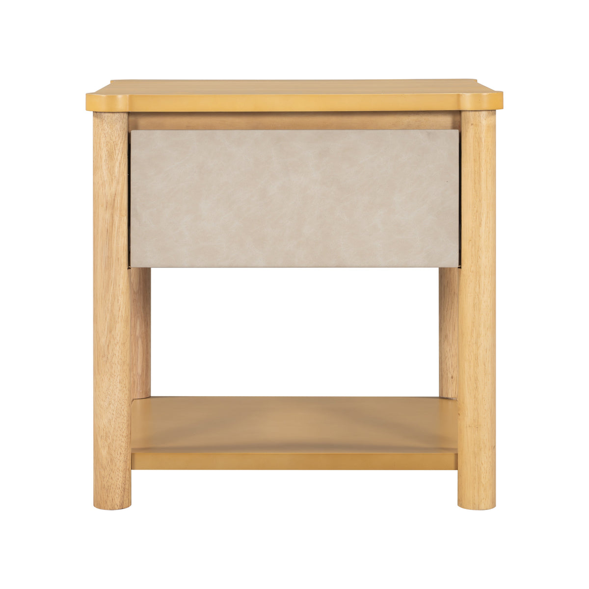 Modern Queen Bed Frame Set with 2 Nightstands, Beige Wood Platform Bed with Headboard and Matching Bedside Tables for Bedroom