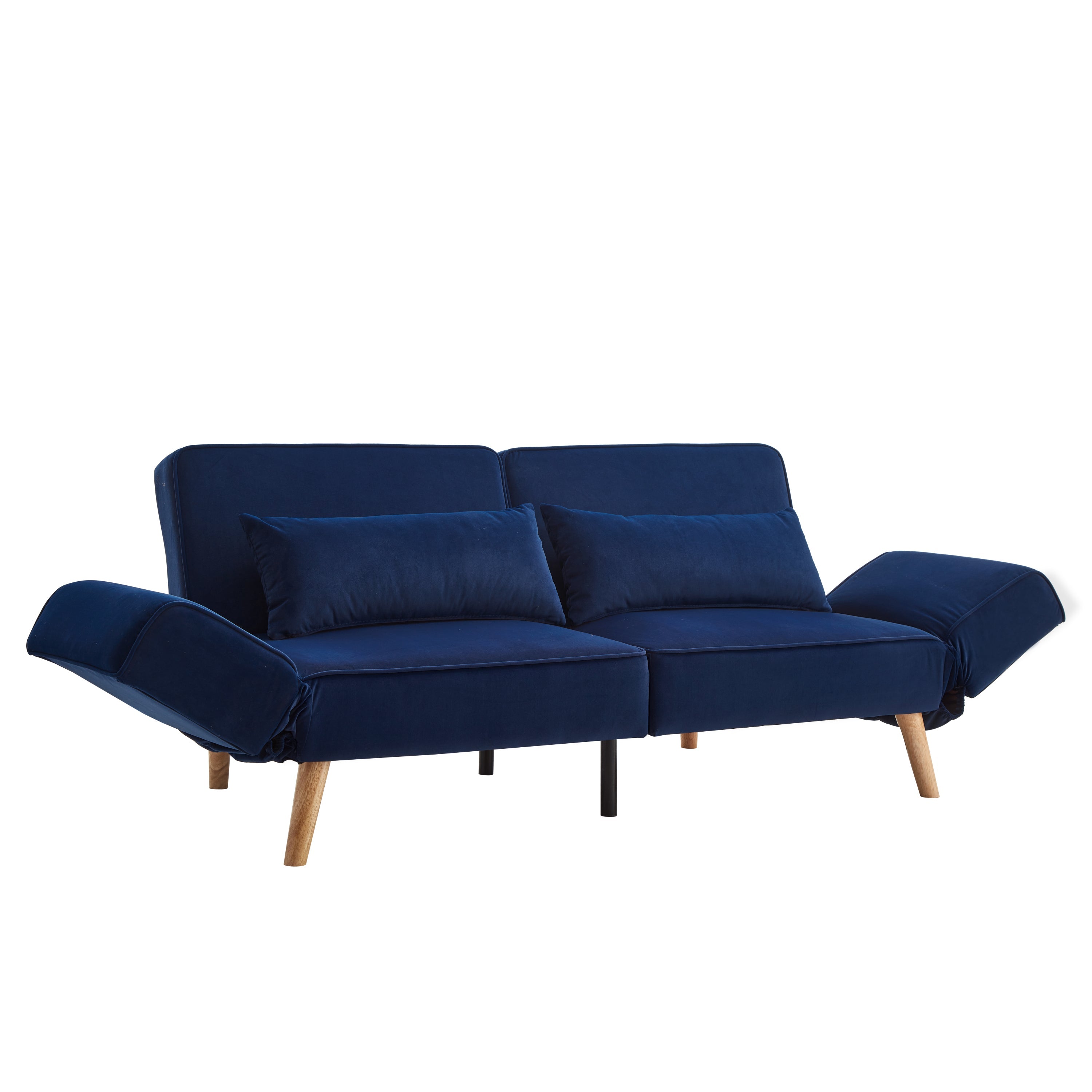 72.8''Futon Sofa Bed, Sleeper Sofa, Small Couch with Adjustable Armrests, Adjustable Recliner Sleeper Sofa Bed for Living Room, Bedroom, Apartment, Navy Blue