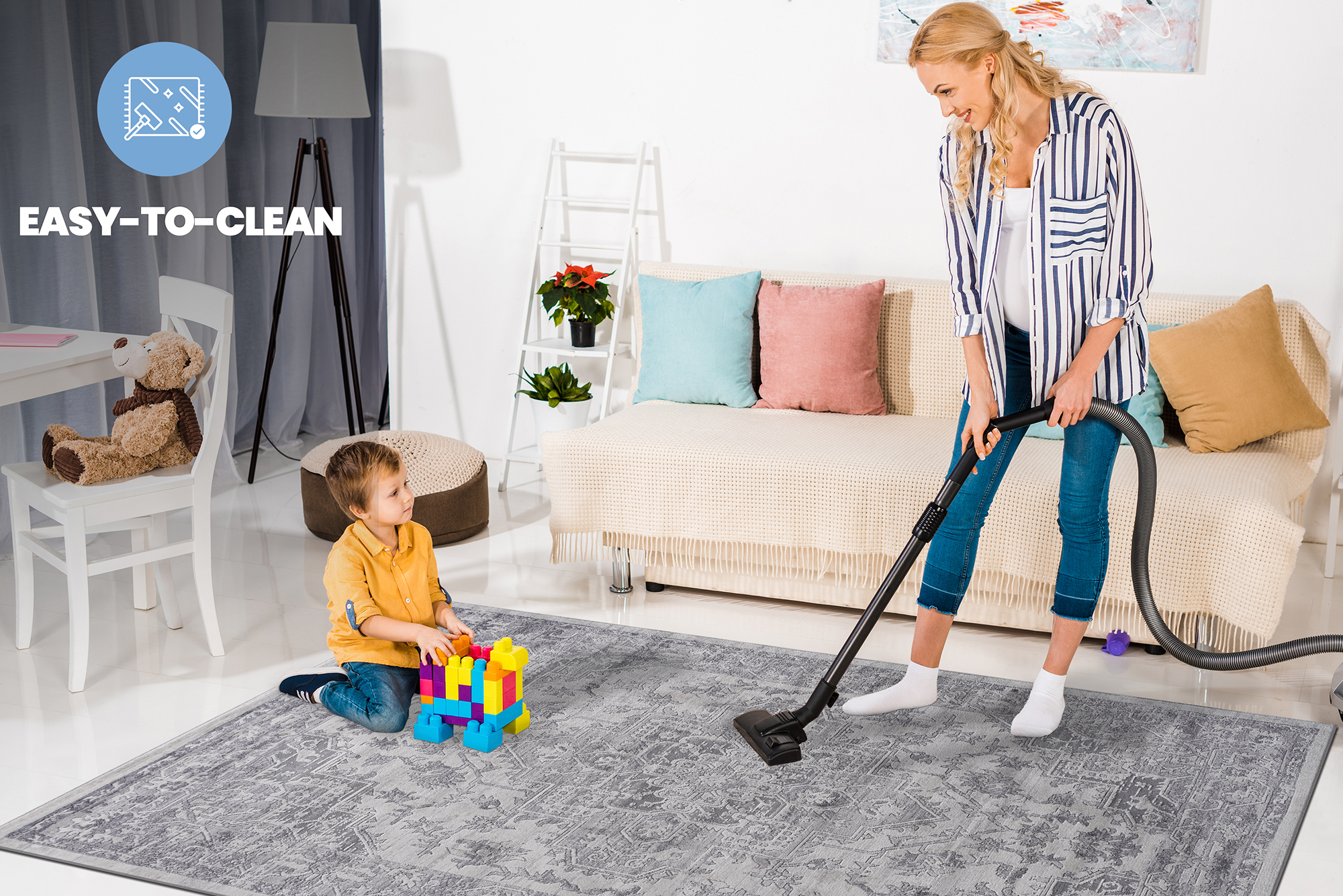 NAAR MARFI Collection 2X8 Silver / Oriental Runner Rug