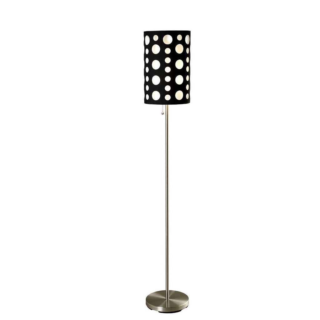 66' Tall Metal Floor Lamp, Retro design with Black and White Shade