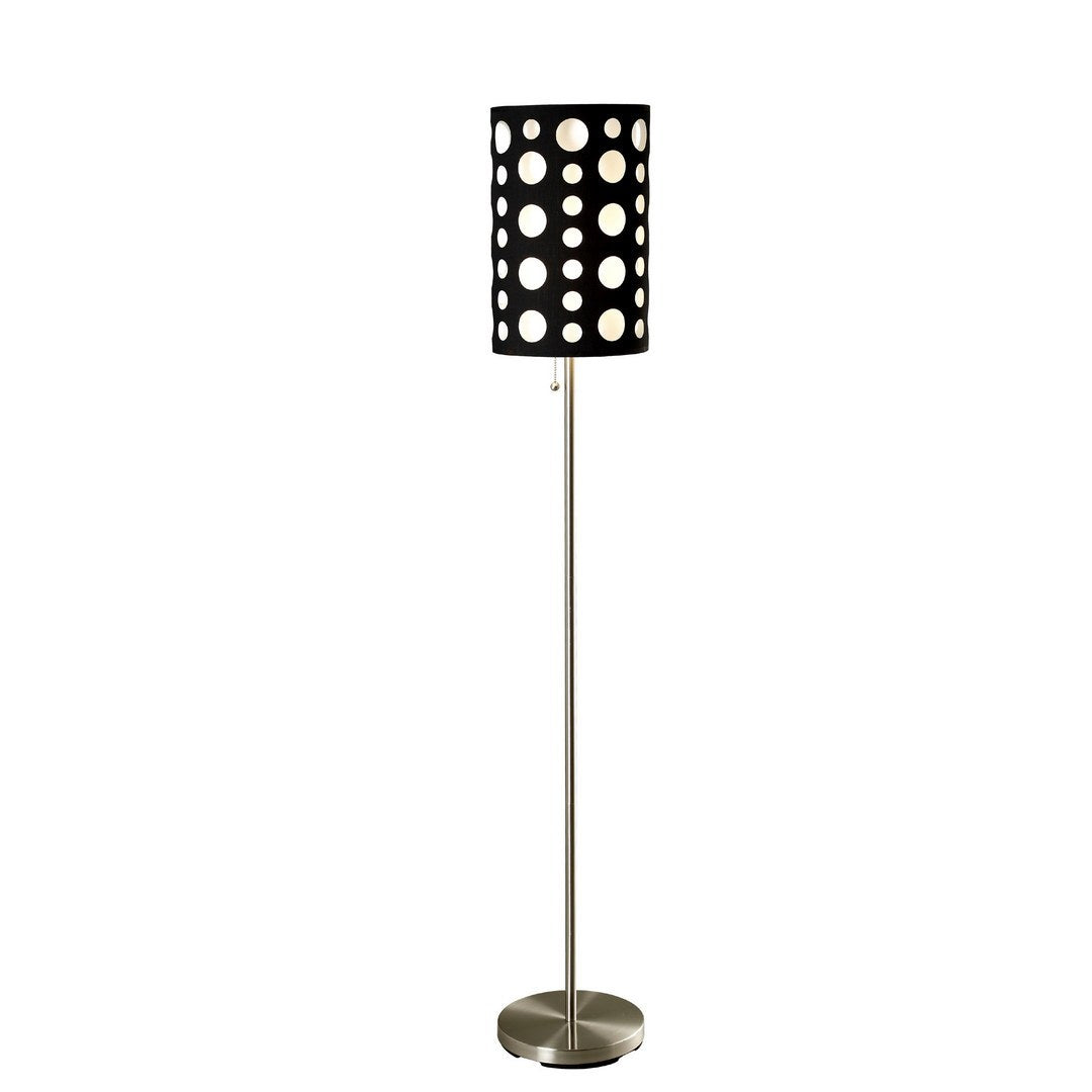 66' Tall Metal Floor Lamp, Retro design with Black and White Shade