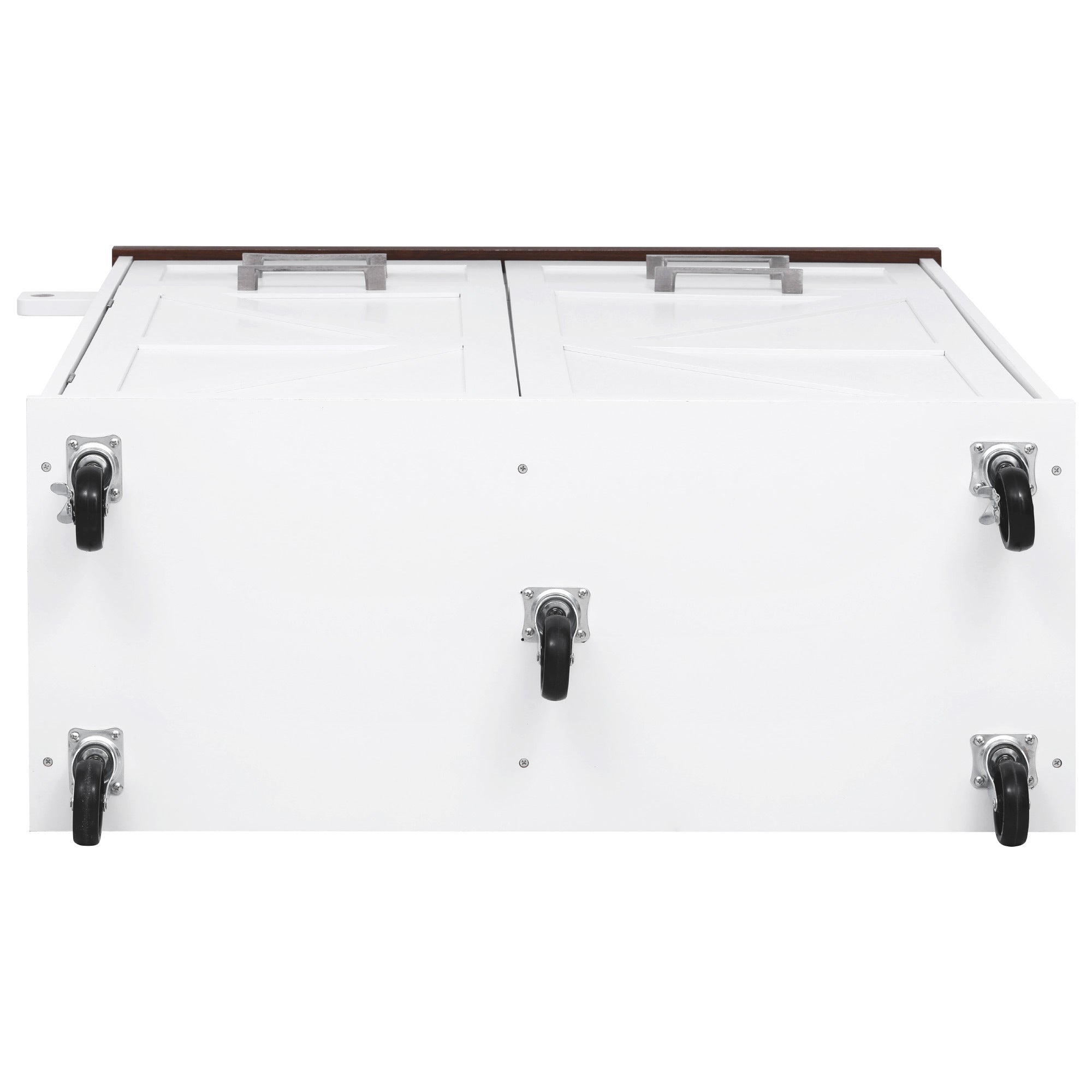 K&K 47.2' Farmhouse Kitchen Island with Drop Leaf, Kitchen Storage Island with Removable Side Racks, Two Drawers, Rolling Kitchen Cart on Wheels with Towel Rack, for Home, Kitchen, Dining Room, White