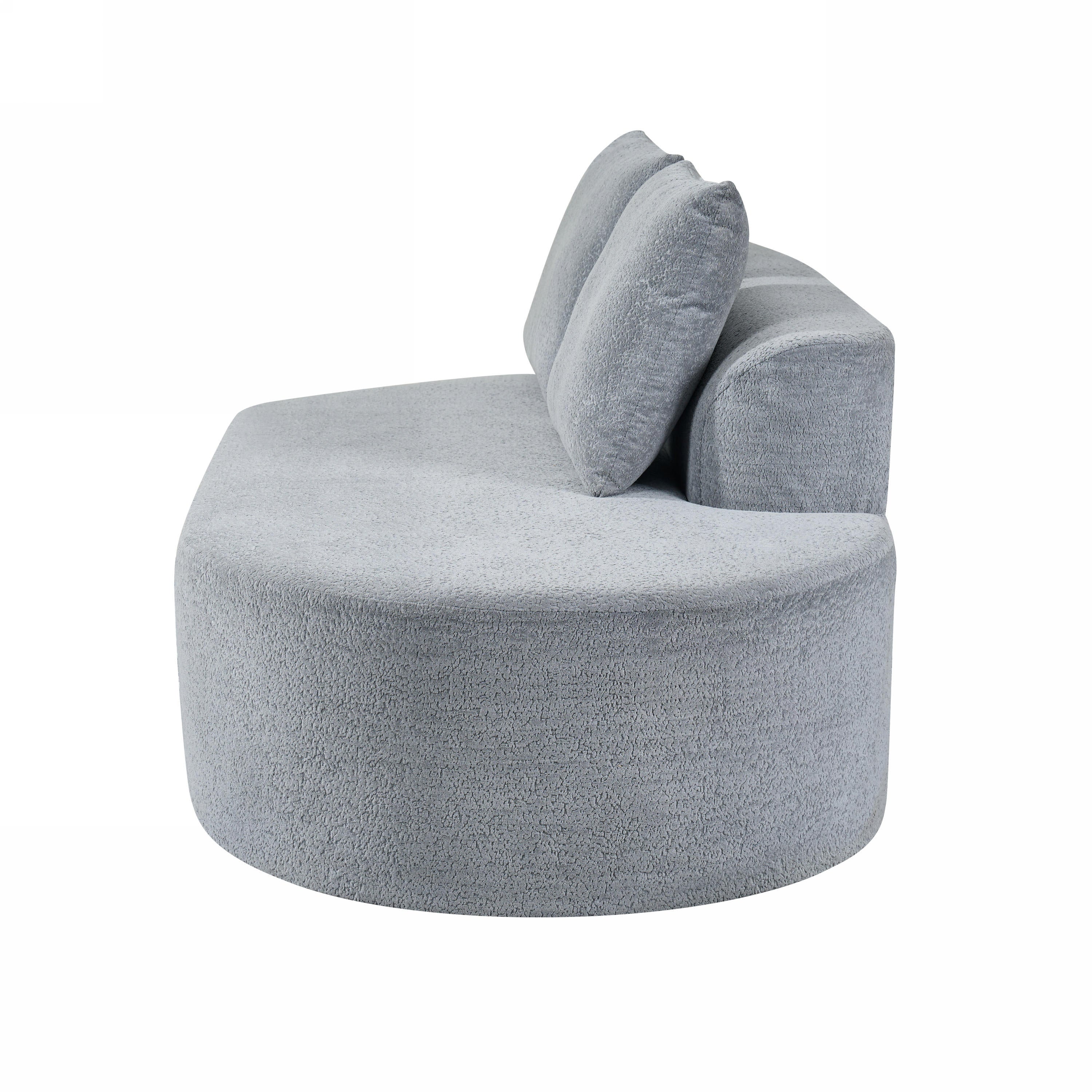 116' Modern Curved Sectional Sofa with High-Density Fully Compressed Sponge and Chaise Lounge, Pearl Upholstery, 2-Piece Set, Fully Assembled Right Hand Facing, Perfect for Living Room, Lounge