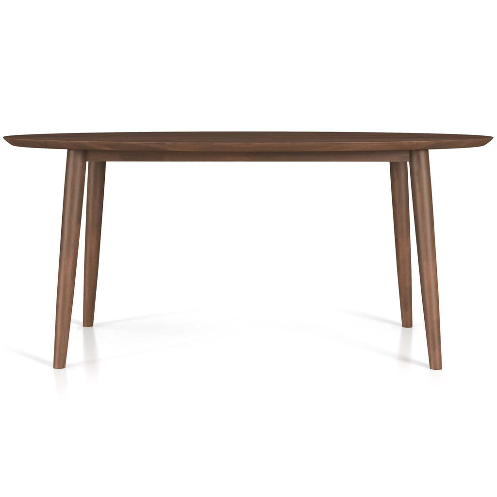 Ada Mid Century Modern Solid Wood Walnut Oval Dining Table for Dining Room or Kitchen 29.5'H x 35.4'D x 66.9'W Kitchen Dining Room Dinner Pedestal Table,Space Saving Wood Kitchen & Dining Room