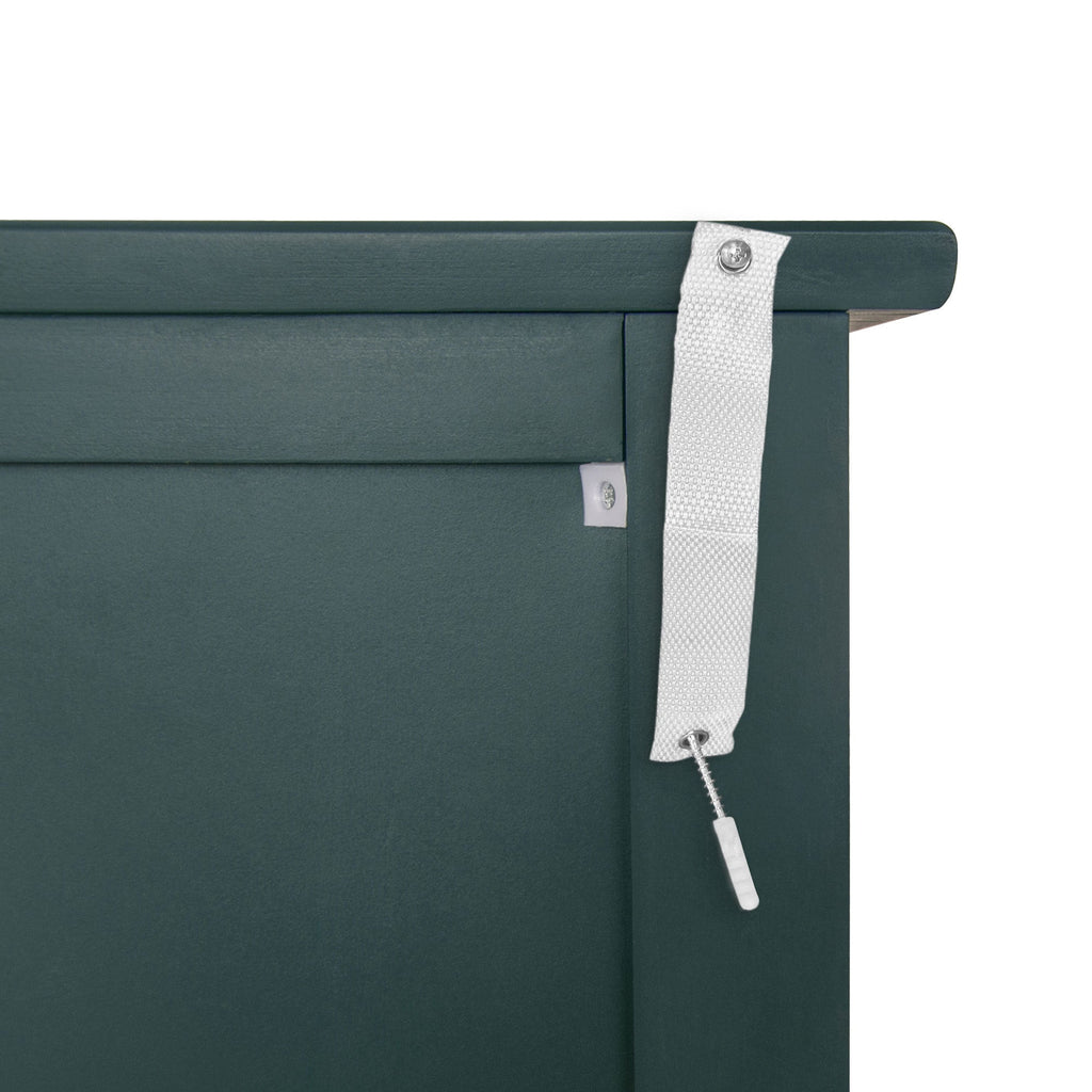 Blackish Green Hollow-Carved 3-Drawer Dresser with Metal Handles, MDF Storage Chest for Living Room or Bedroom