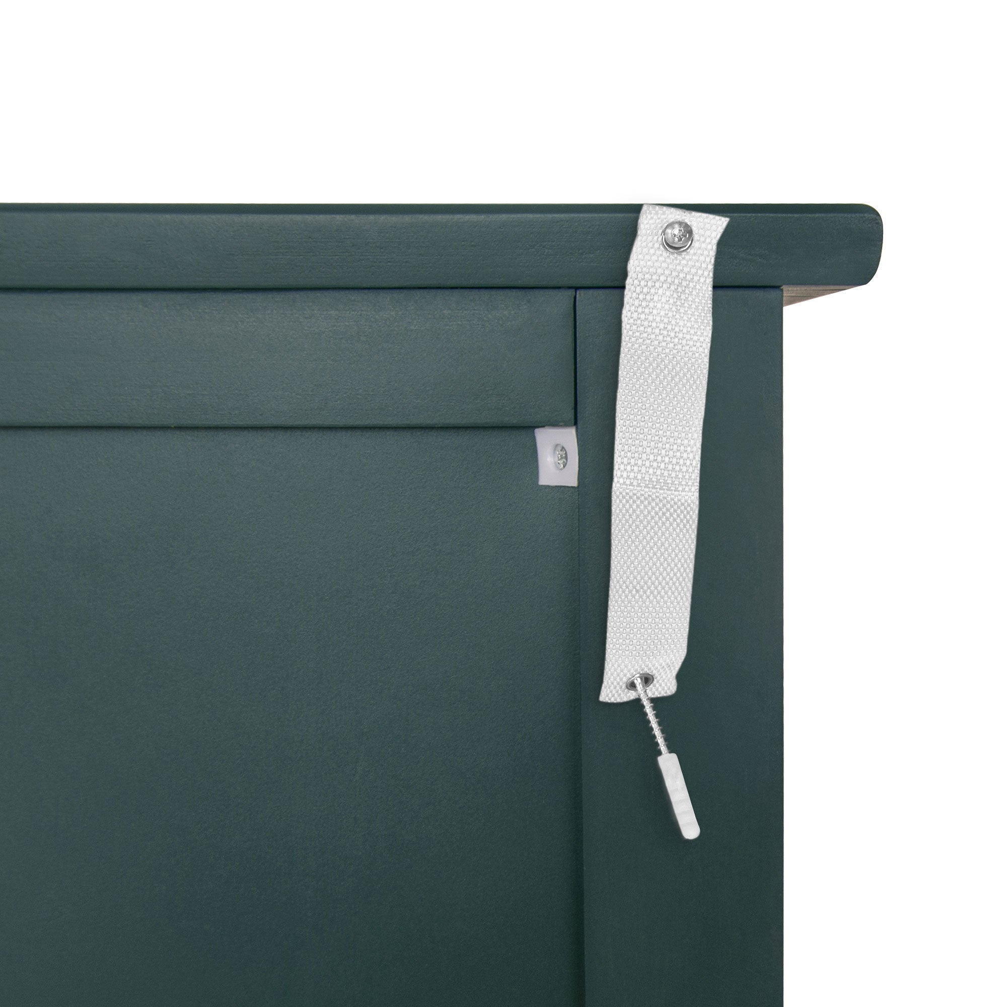 Blackish Green Hollow-Carved 3-Drawer Dresser with Metal Handles, MDF Storage Chest for Living Room or Bedroom